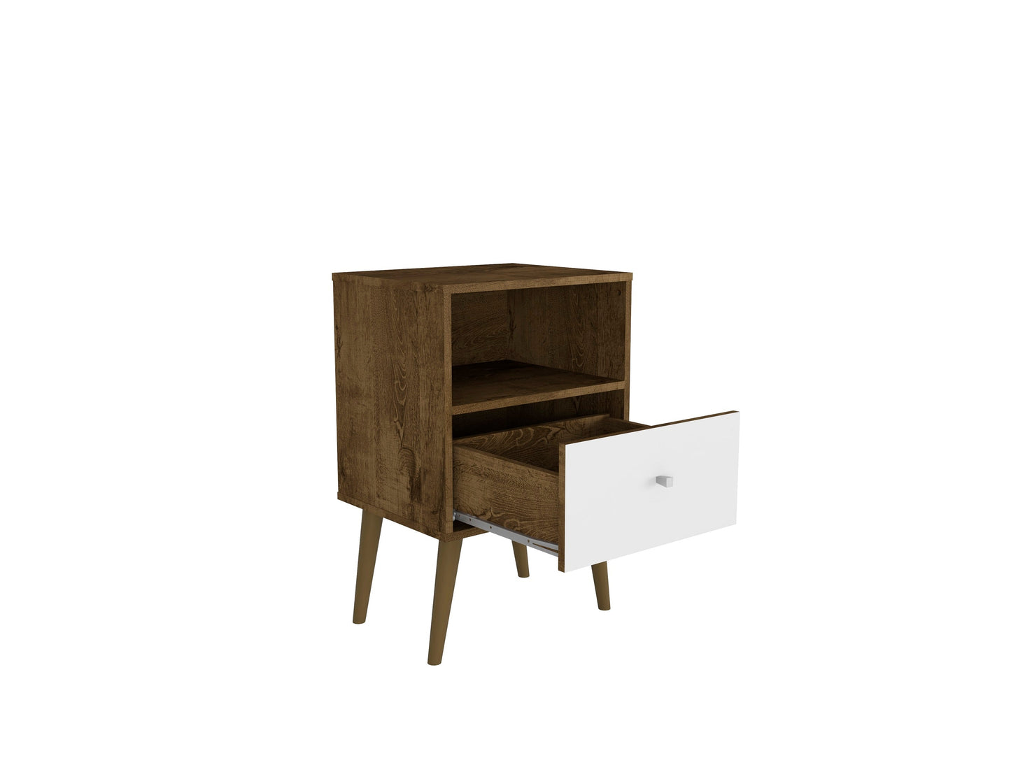 Liberty Nightstand 1.0 in Rustic Brown and White - Ornate Home