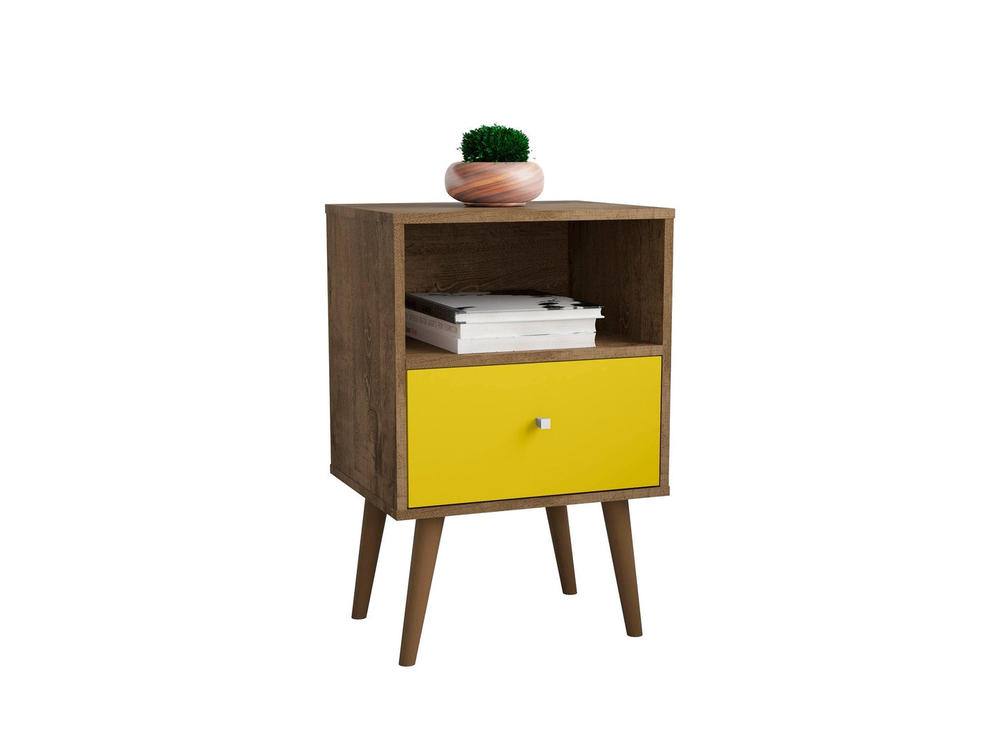 Liberty Nightstand 1.0 in Rustic Brown and Yellow - Ornate Home