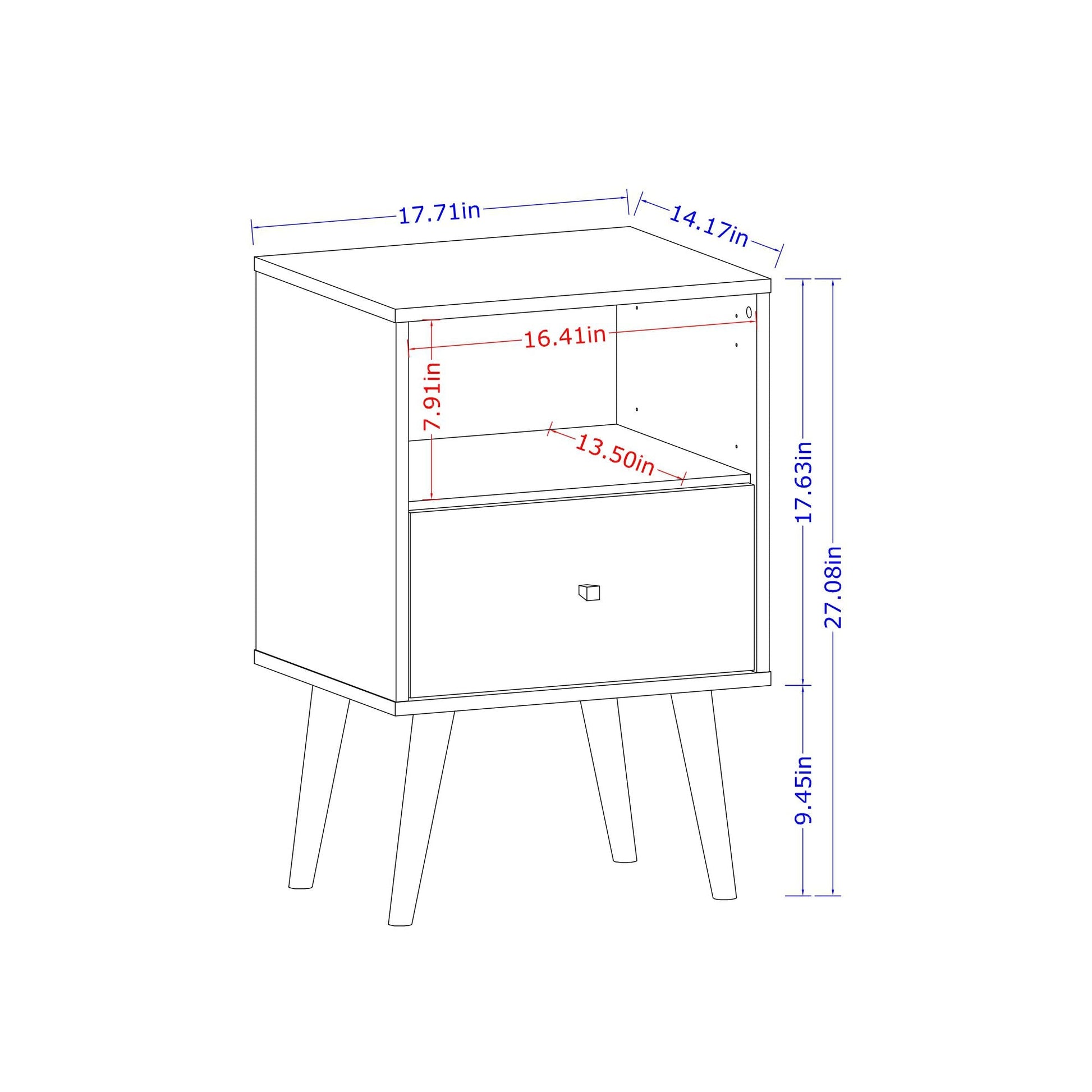 Liberty Nightstand 1.0 in Rustic Brown and Yellow - Ornate Home