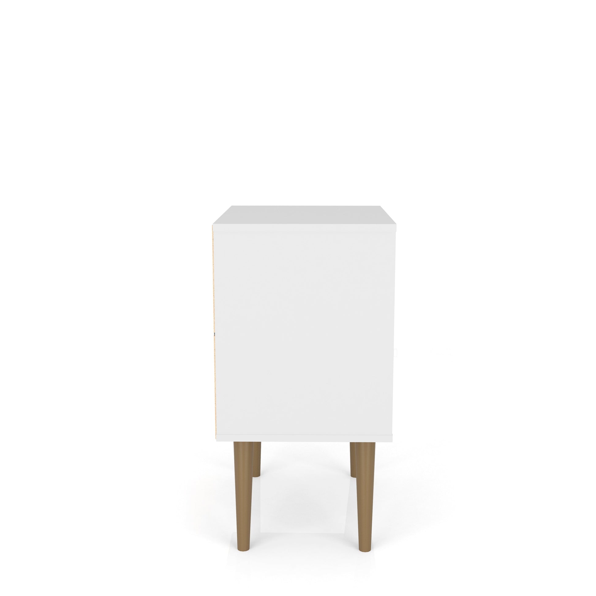 Liberty Nightstand 1.0 in White and 3D Brown Prints - Ornate Home