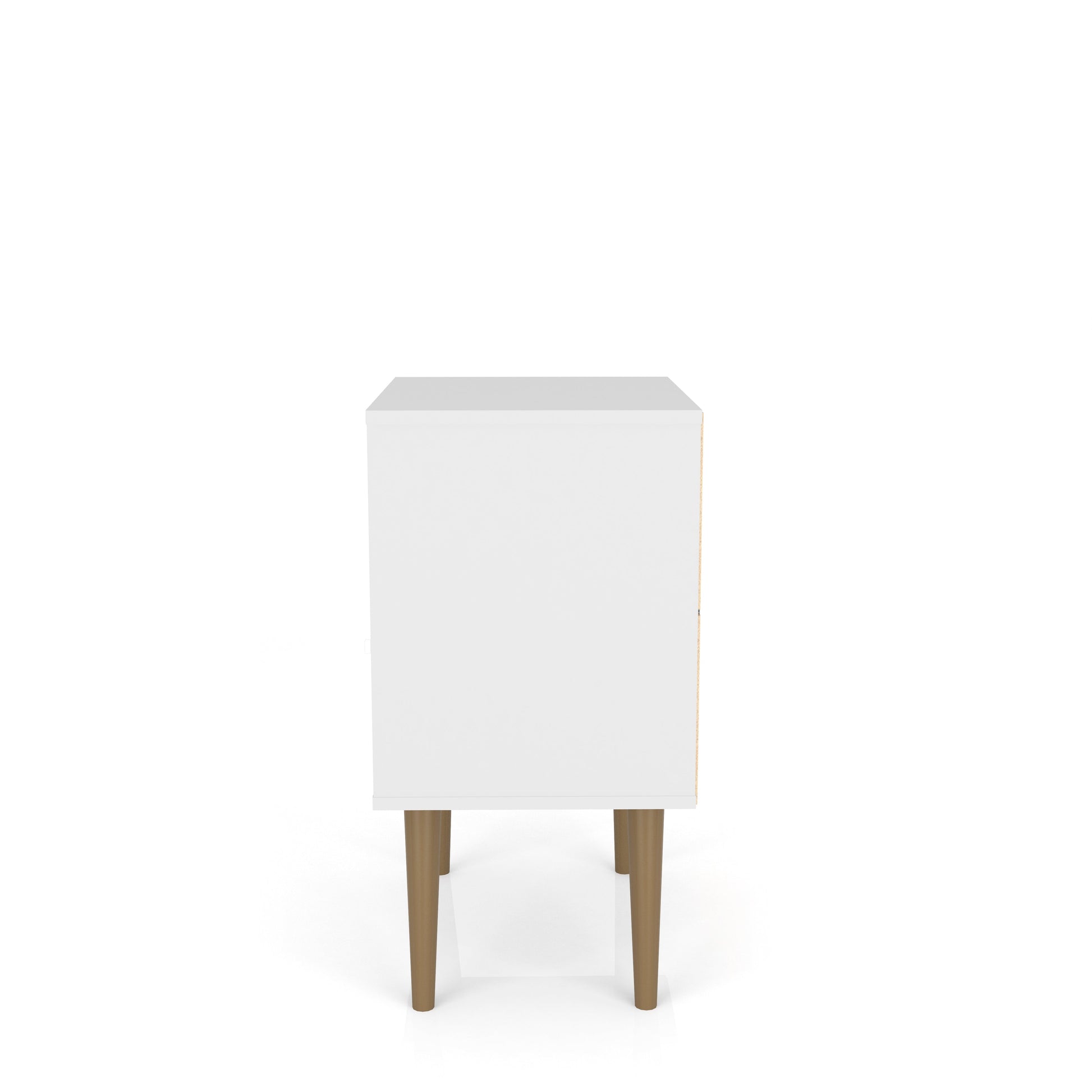 Liberty Nightstand 1.0 in White and 3D Brown Prints - Ornate Home