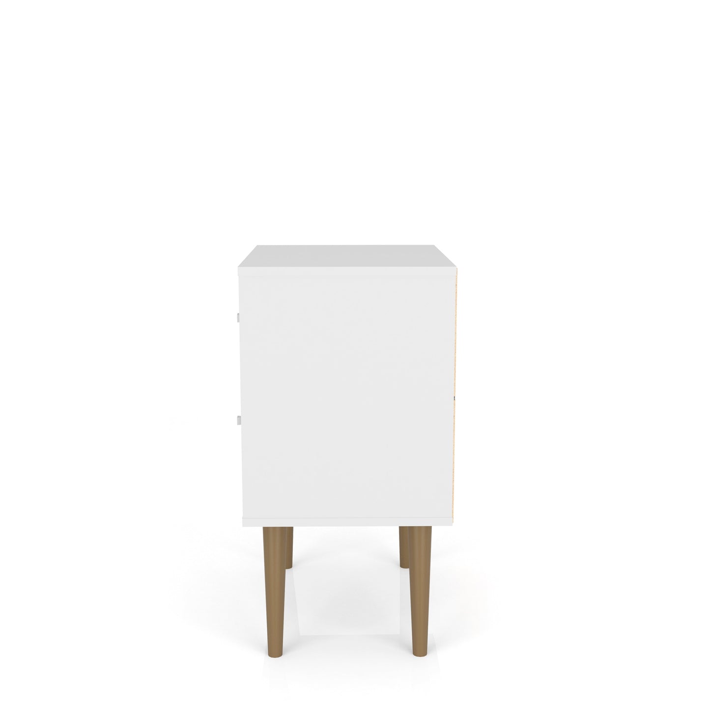 Liberty Nightstand 2.0 in White and 3D Brown Prints - Ornate Home