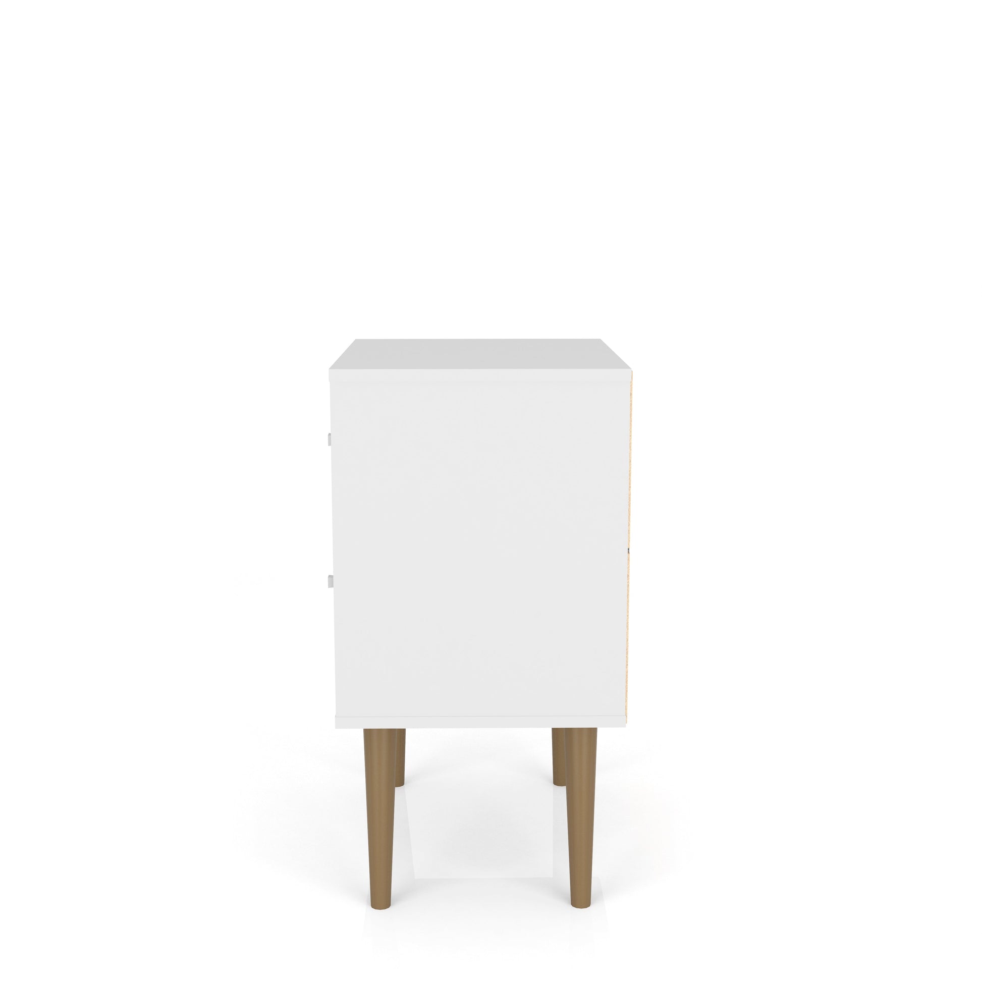 Liberty Nightstand 2.0 in White and 3D Brown Prints - Ornate Home