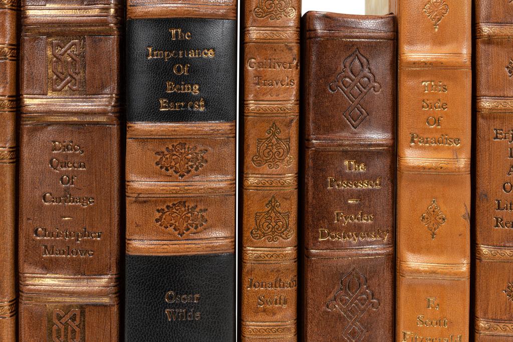 Library Luxe Brown Faux Leather Books (Set of 24) - Ornate Home