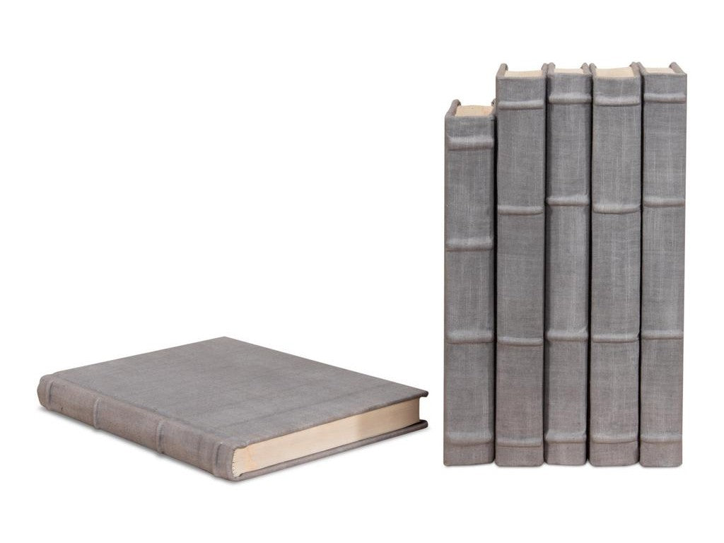 Library Luxe Grey Books (Set of 12) - Ornate Home