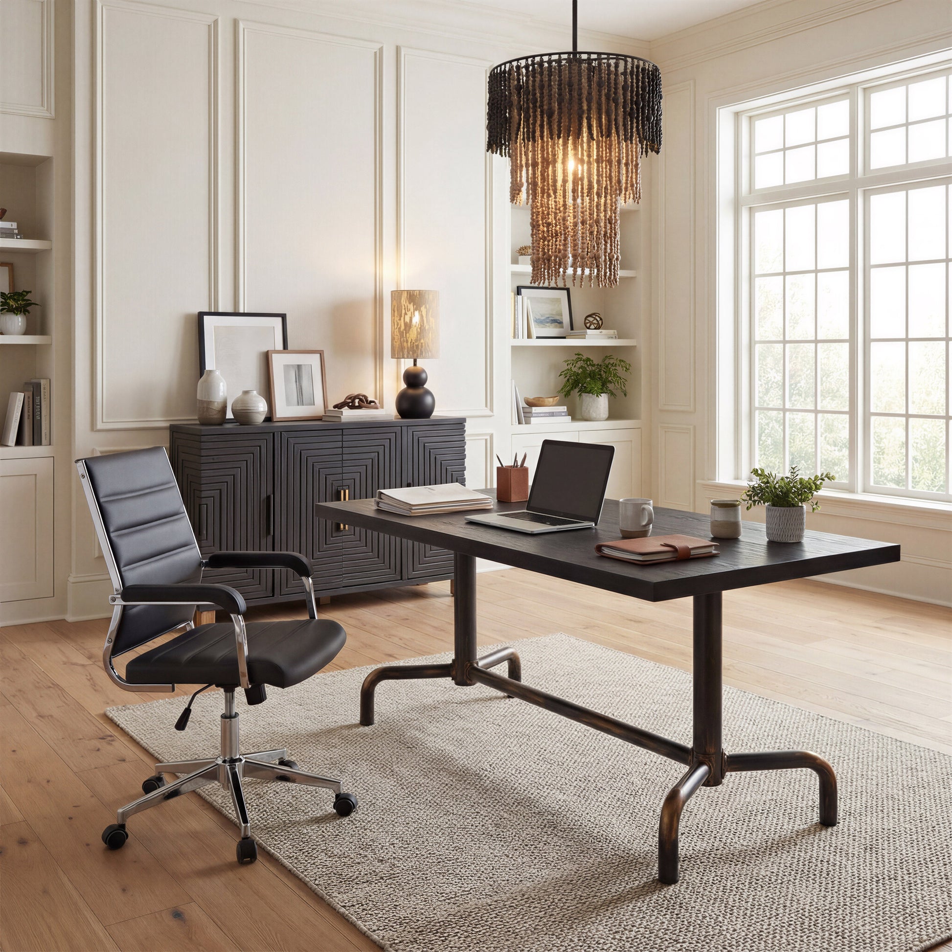 Liderato Black Office Chair - Ornate Home