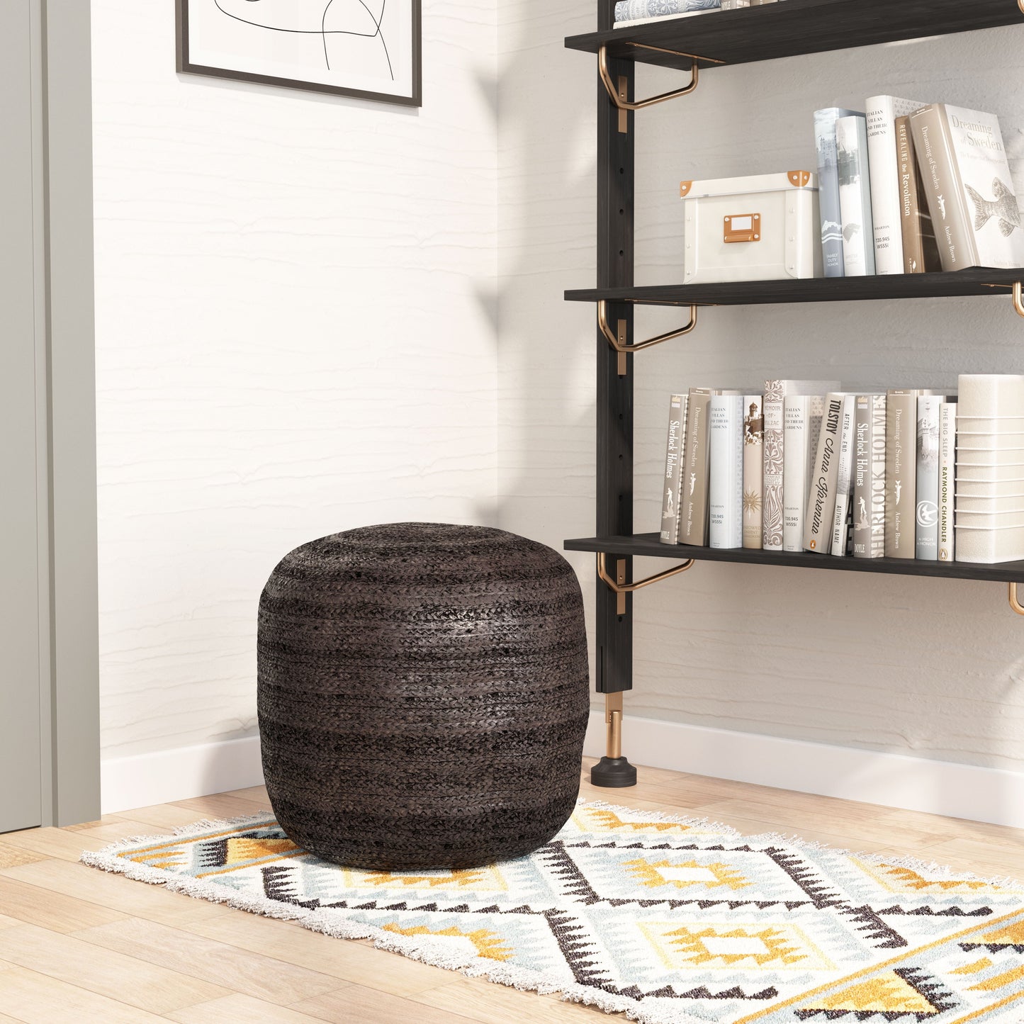 Lillian Black Ottoman - Ornate Home
