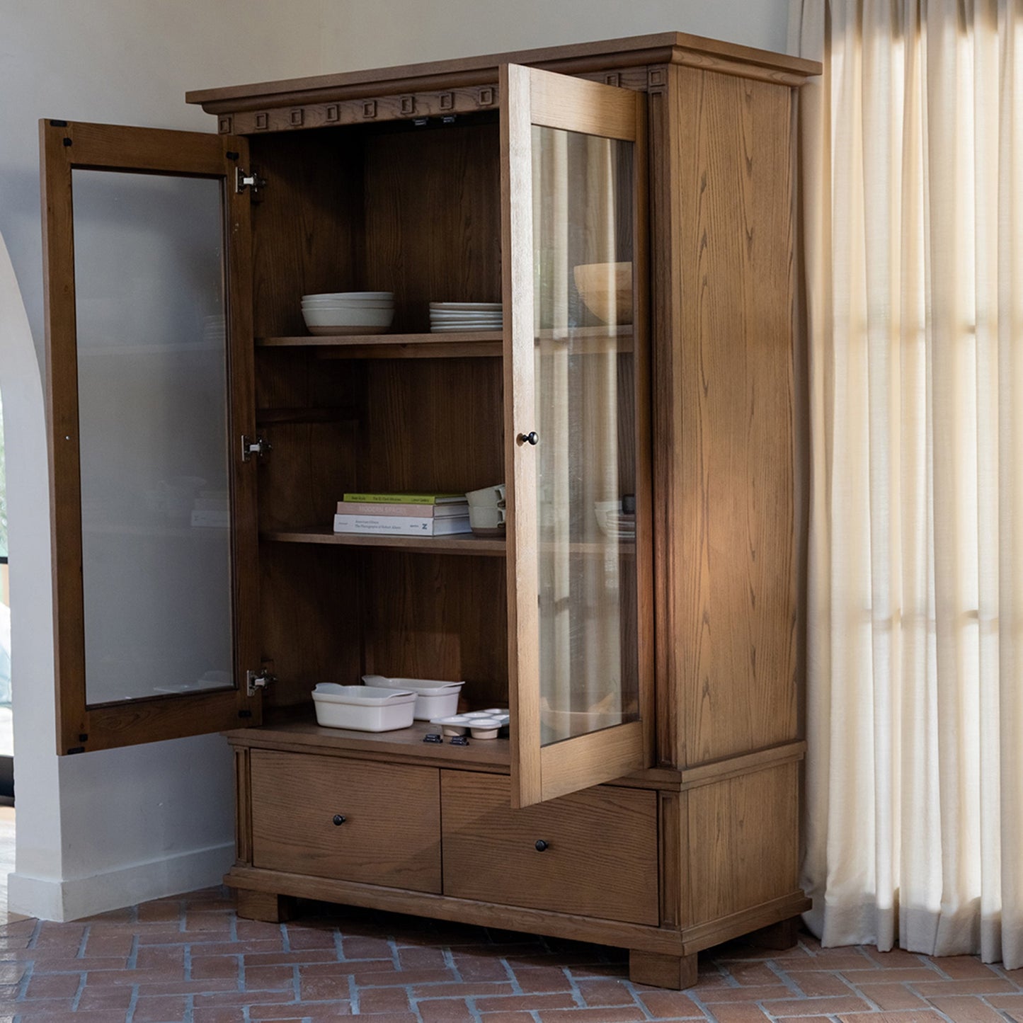 Lillian Brown Tall Cabinet - Ornate Home