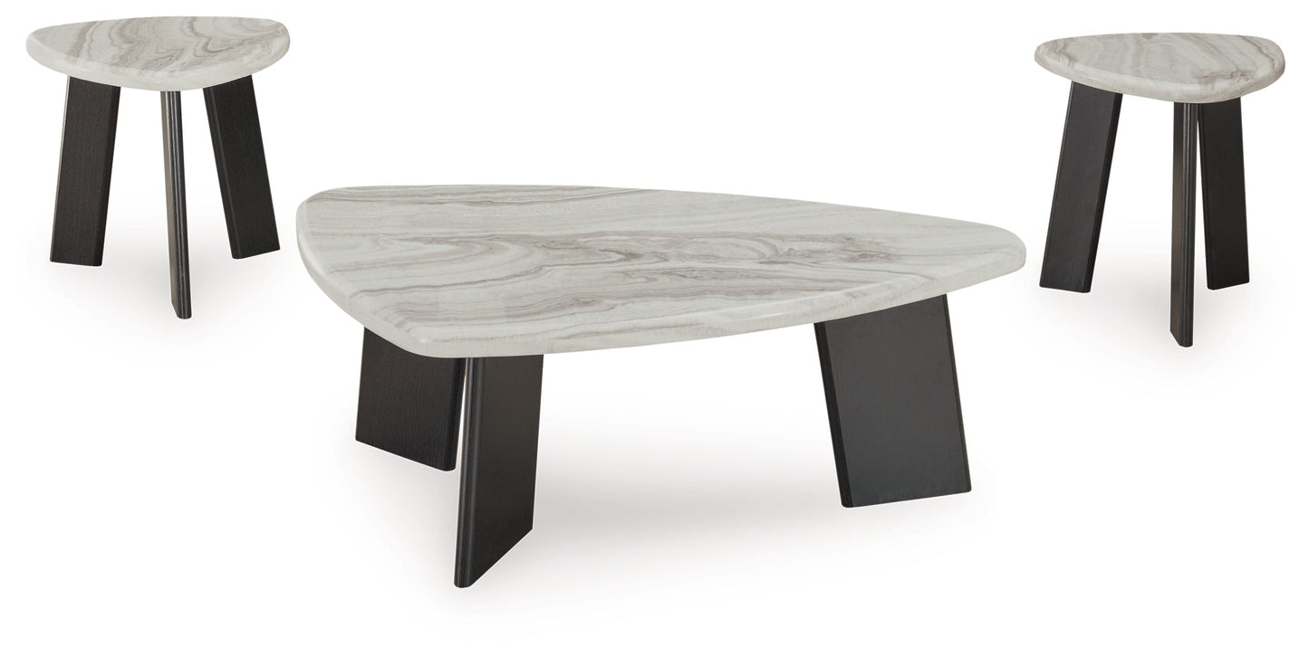 Lilyberg Gray/Black Occasional Table Set (Set of 3)- Viva Furn