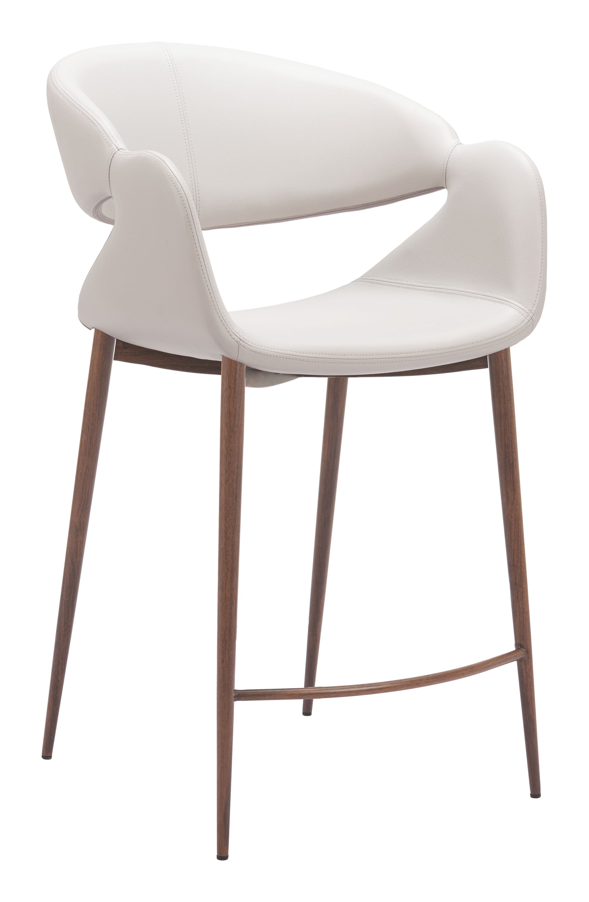 Limay Beige & Walnut Counter Stool - Ornate Home