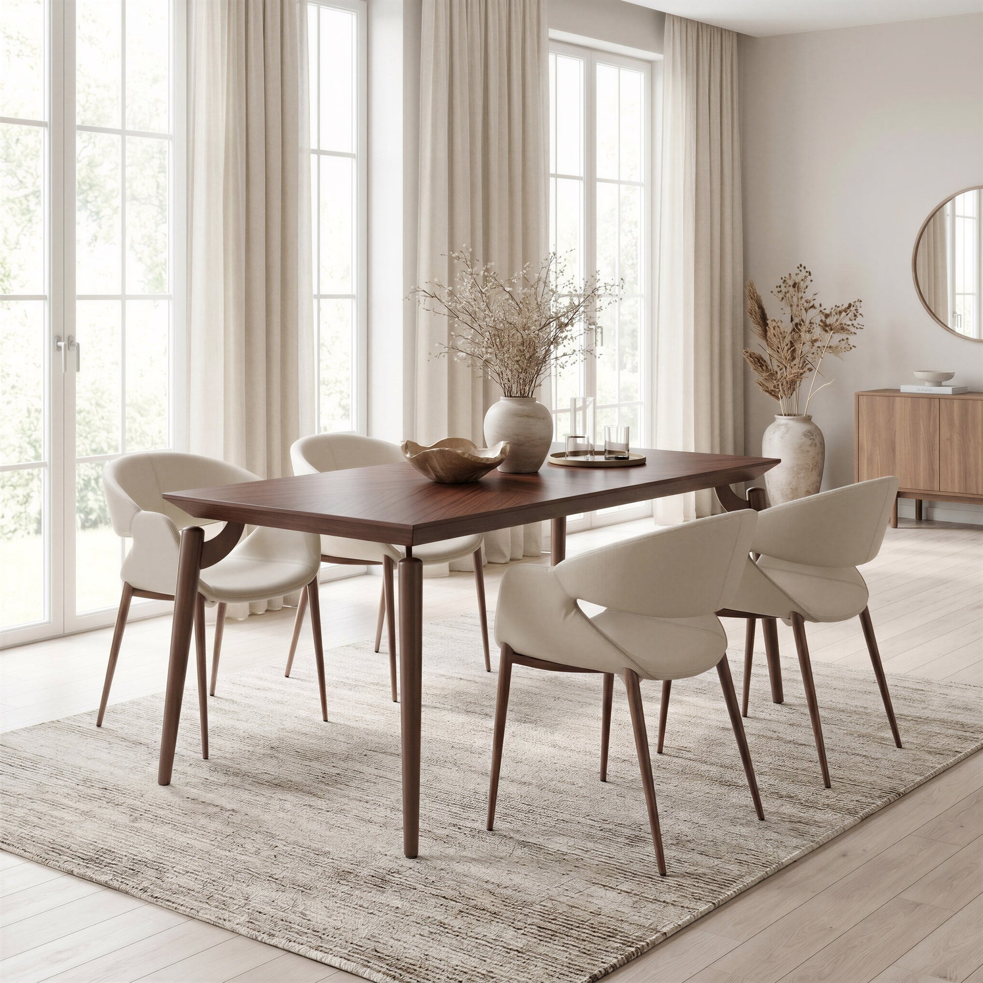 Limay Beige & Walnut Dining Chair (Set of 2) - Ornate Home