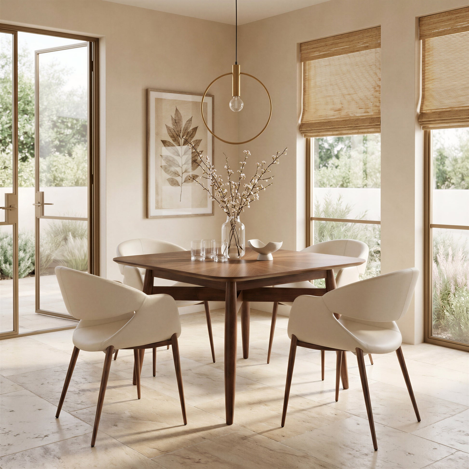 Limay Beige & Walnut Dining Chair (Set of 2) - Ornate Home