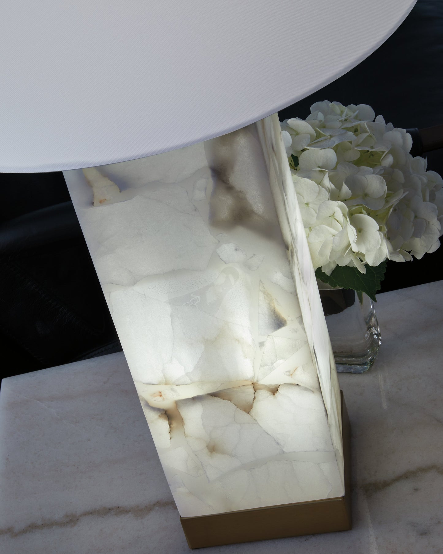 Linderfield White/Gold Finish Table Lamp- Viva Furn