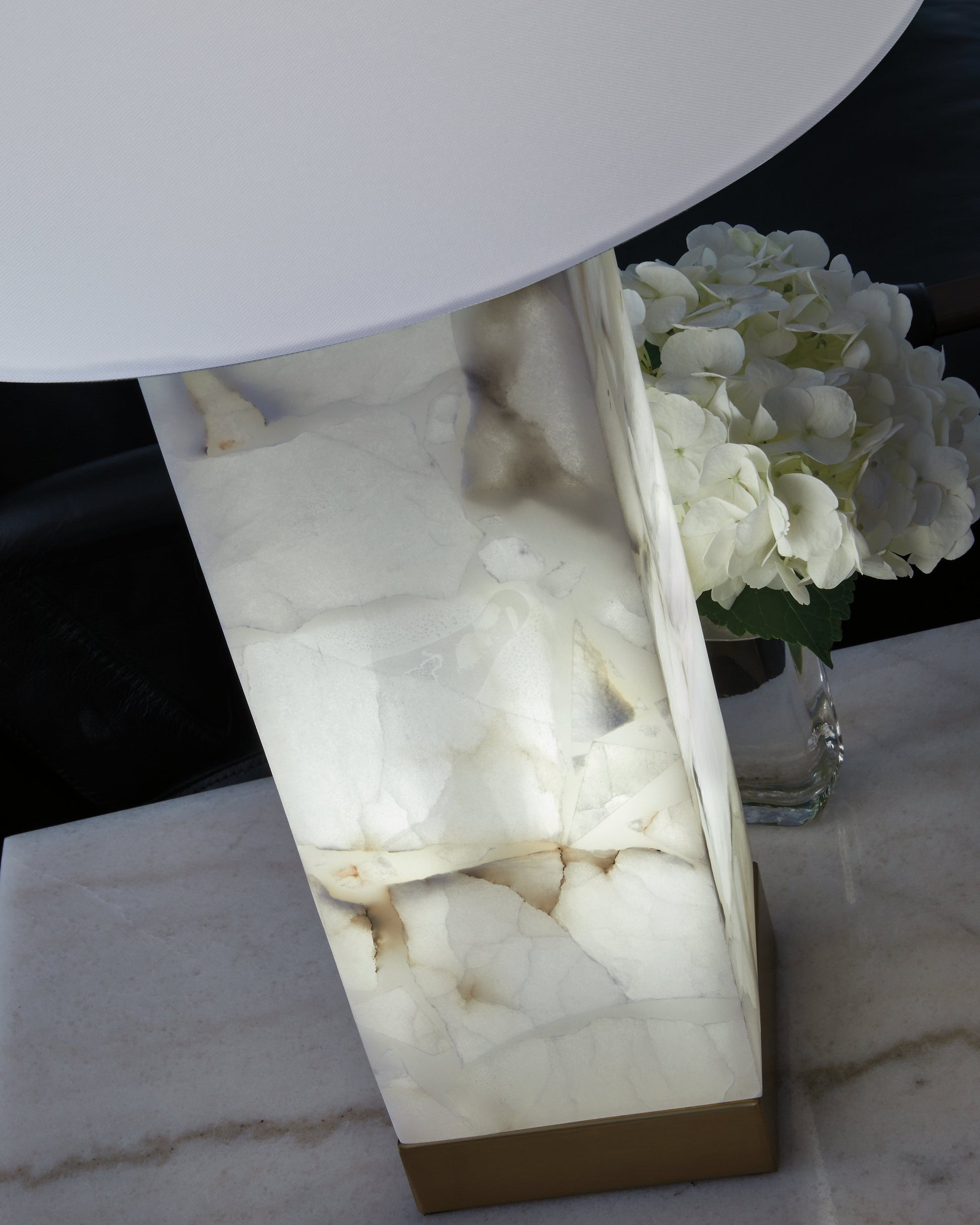 Linderfield White/Gold Finish Table Lamp- Viva Furn