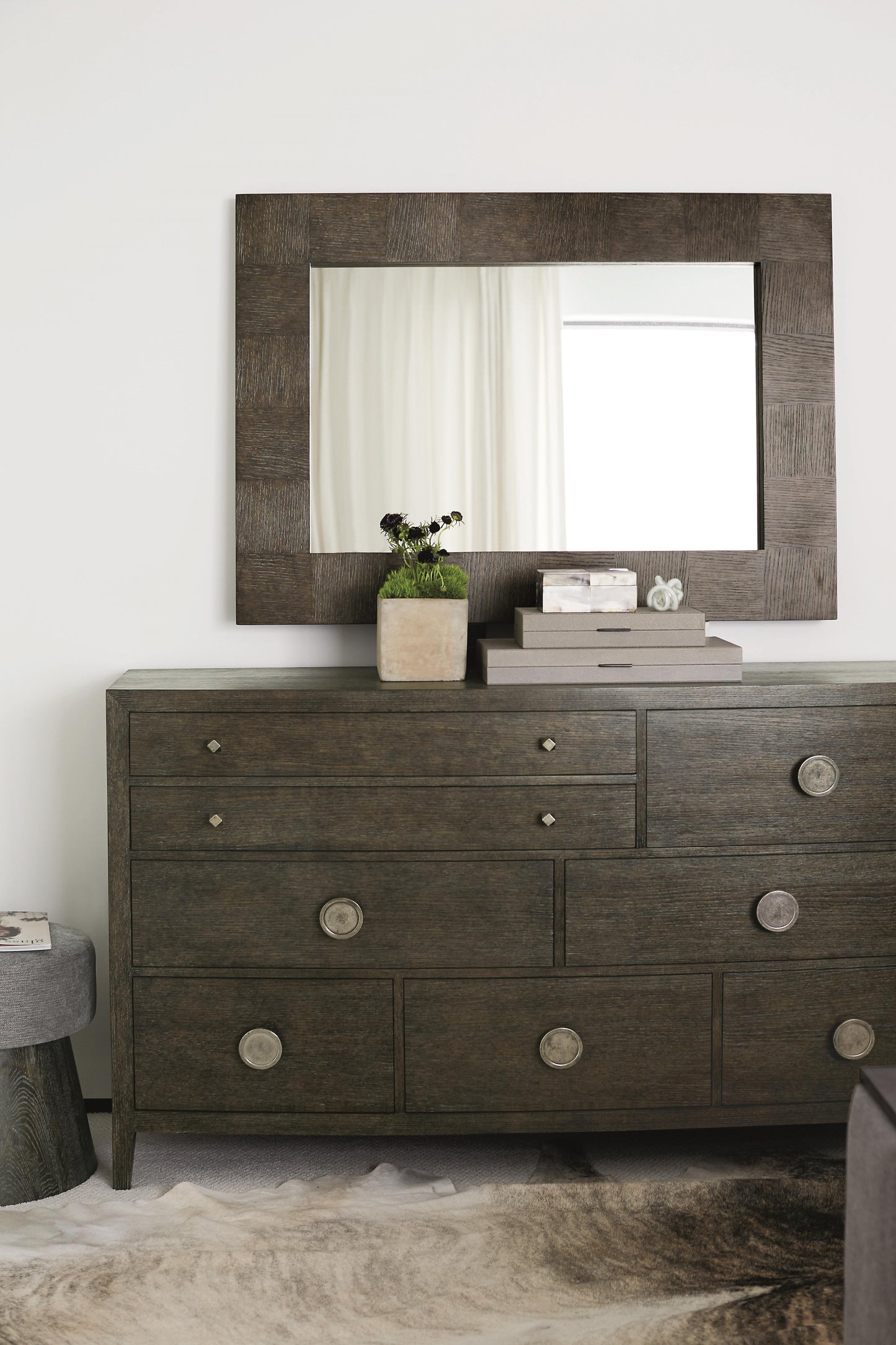 Linea Cerused Charcoal/Grey Bench - Ornate Home