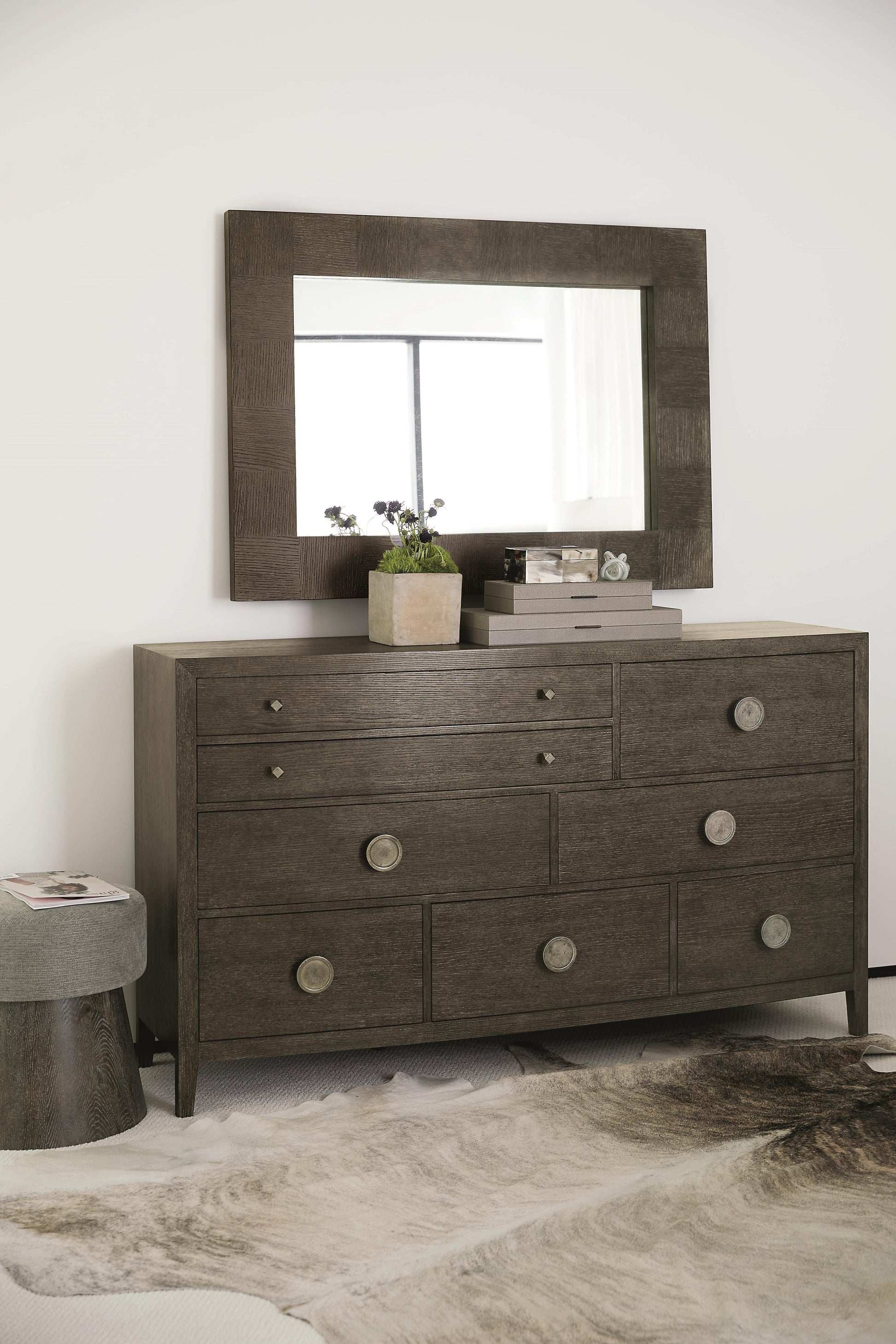 Linea Cerused Charcoal/Grey Bench - Ornate Home