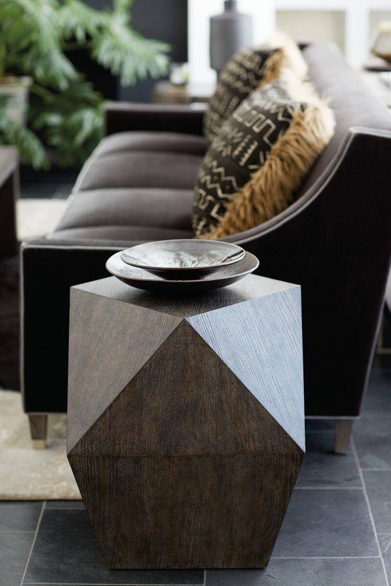 Linea Polyhedron Cerused Charcoal Side Table - Ornate Home