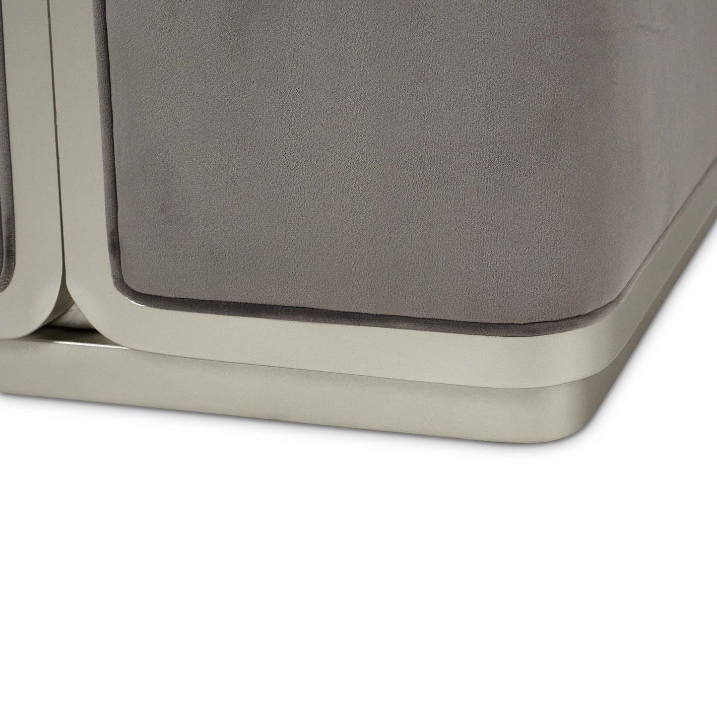 Linea Silver Mist/Gray Pearl Ottoman - Ornate Home