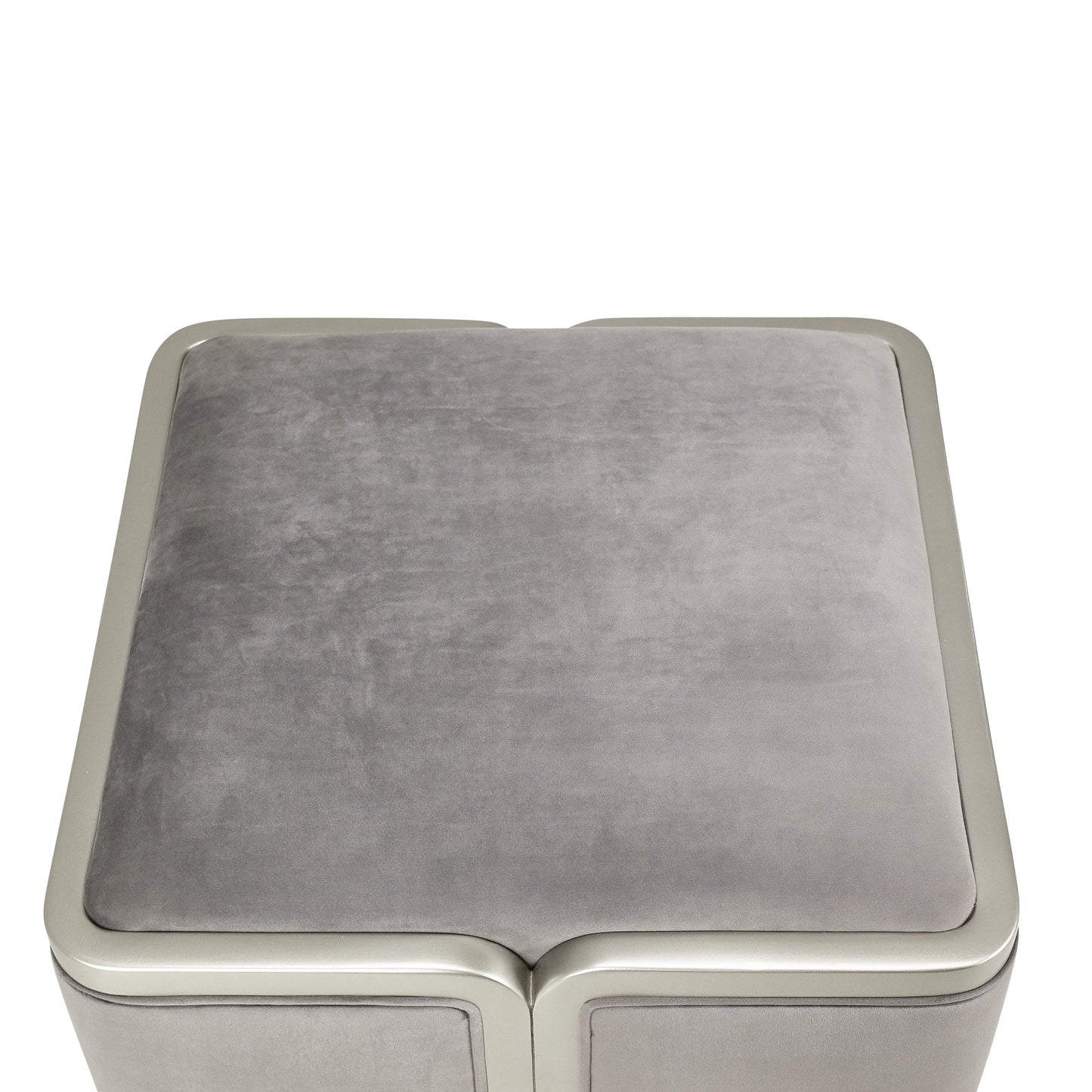 Linea Silver Mist/Gray Pearl Ottoman - Ornate Home