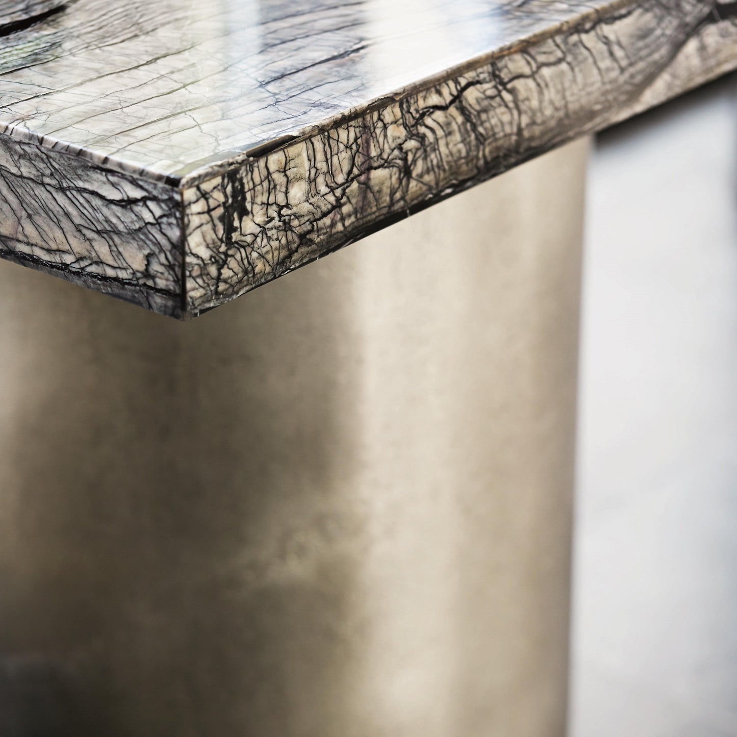 Linea Textured Graphite/Black Forest Desk - Ornate Home