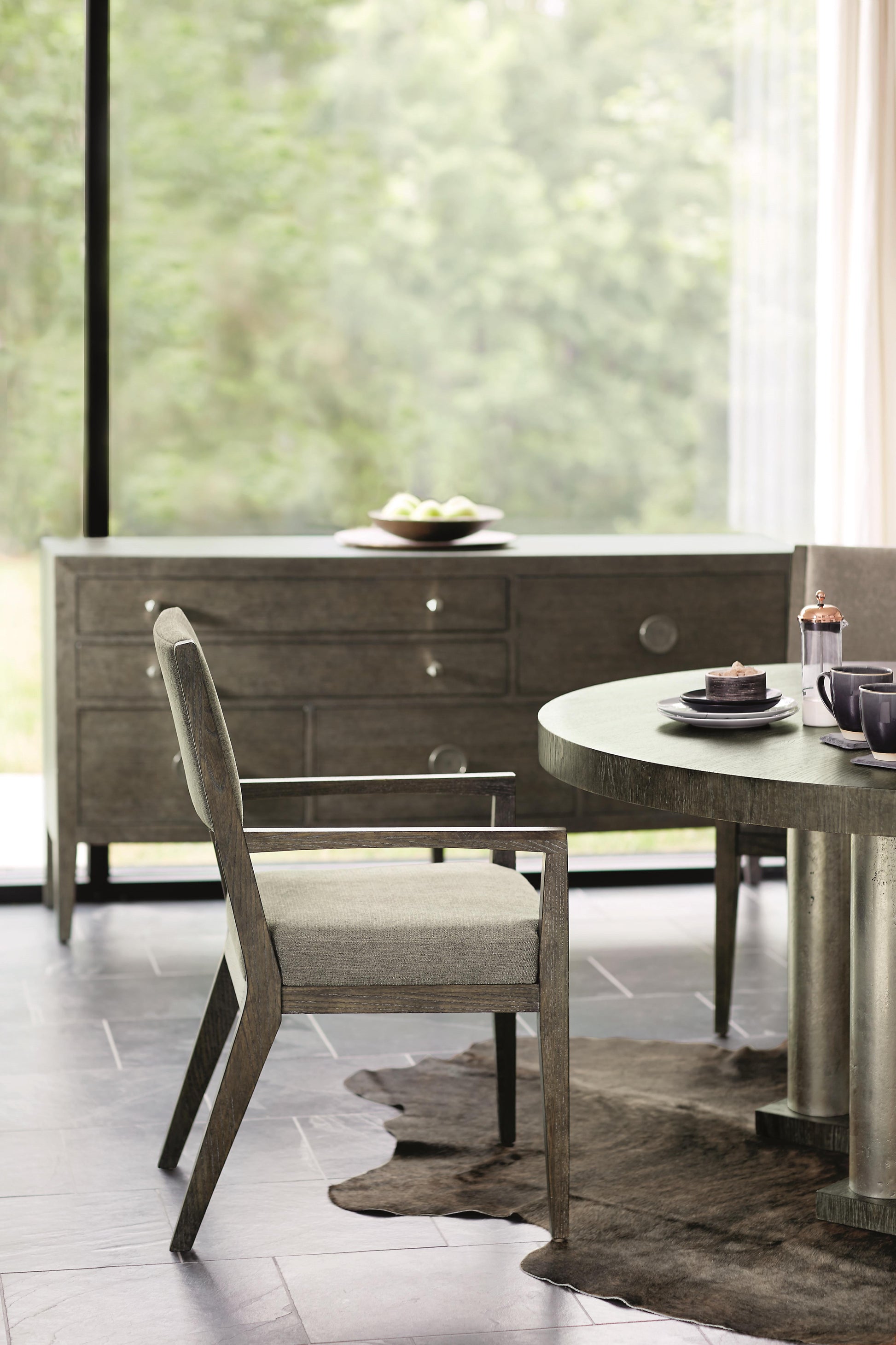 Linea Textured Graphite/Cerused Charcoal Sideboard - Ornate Home