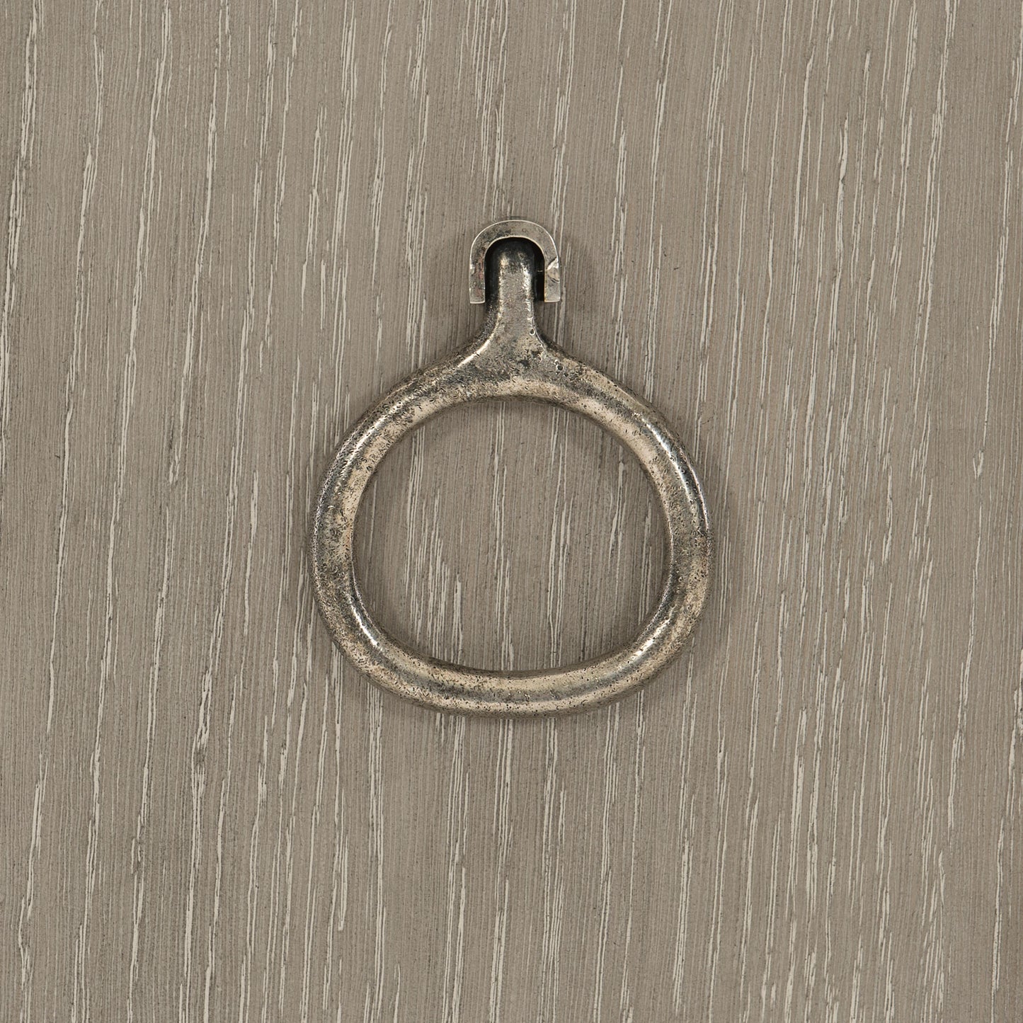Linea Textured Graphite/Cerused Greige Ring Pull Nightstand - Ornate Home