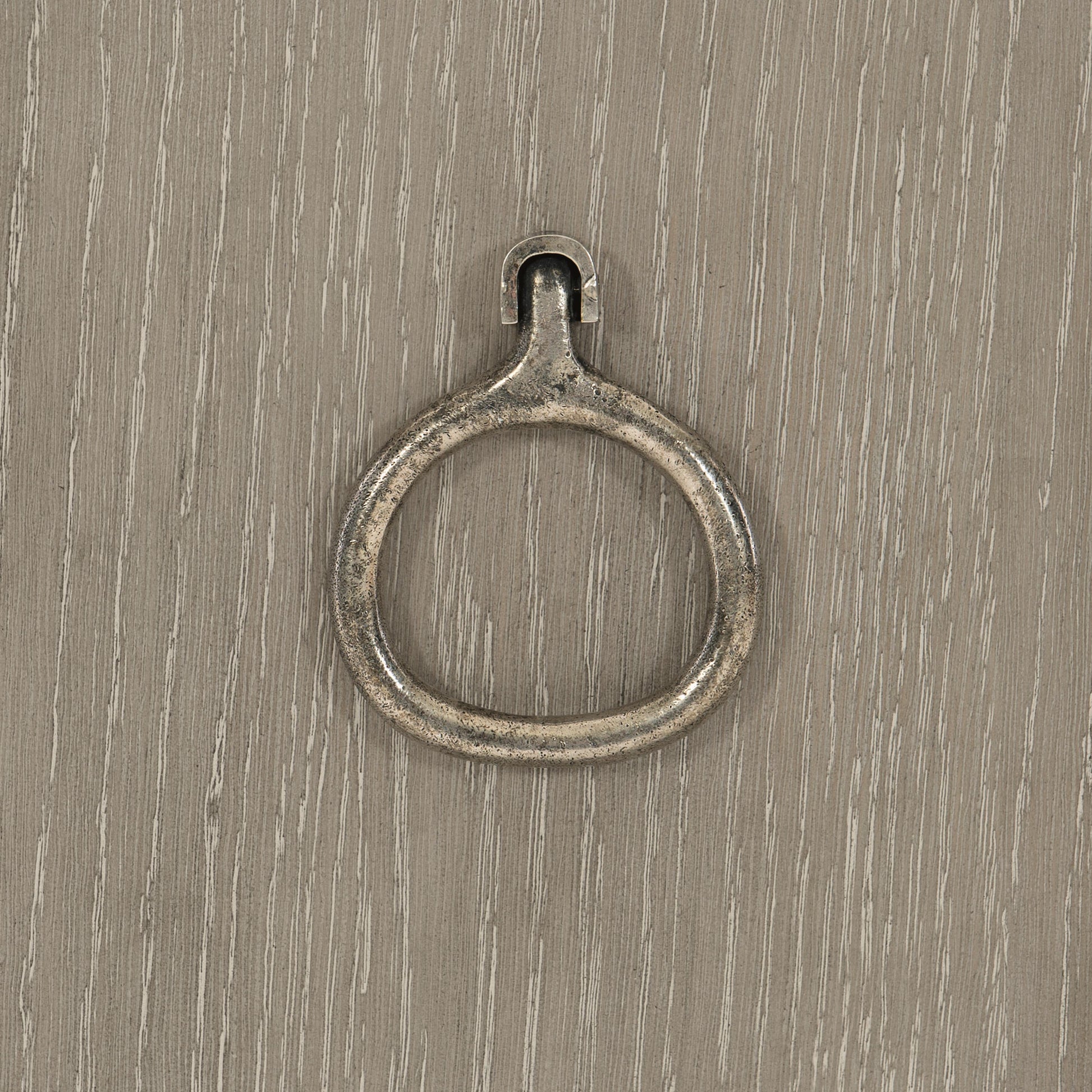 Linea Textured Graphite/Cerused Greige Ring Pull Nightstand - Ornate Home