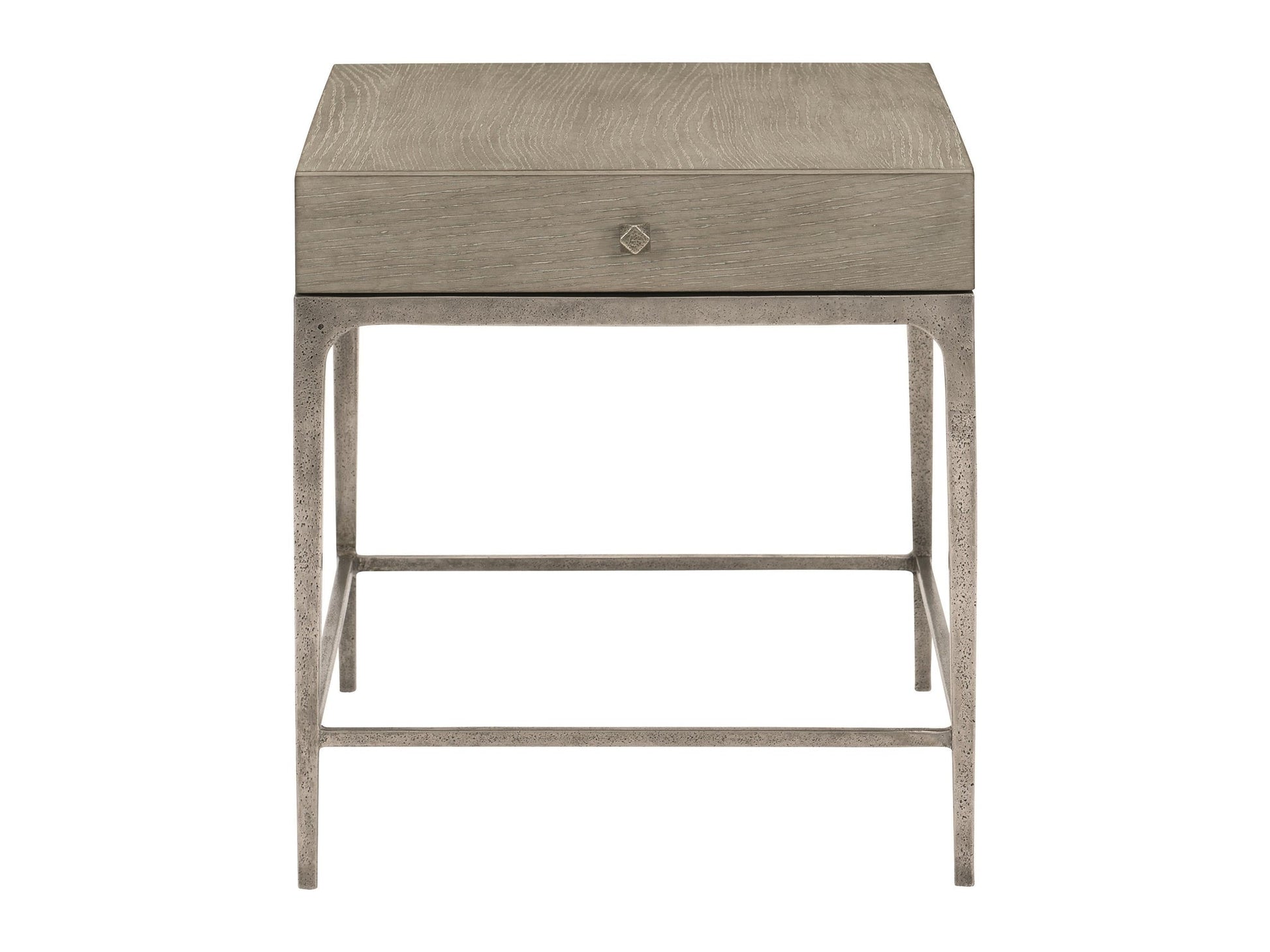 Linea Textured Graphite/Cerused Greige Side Table - Ornate Home