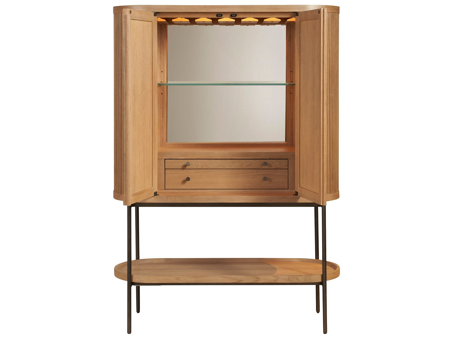 Linnea Natural Oak Bar Cabinet - Ornate Home