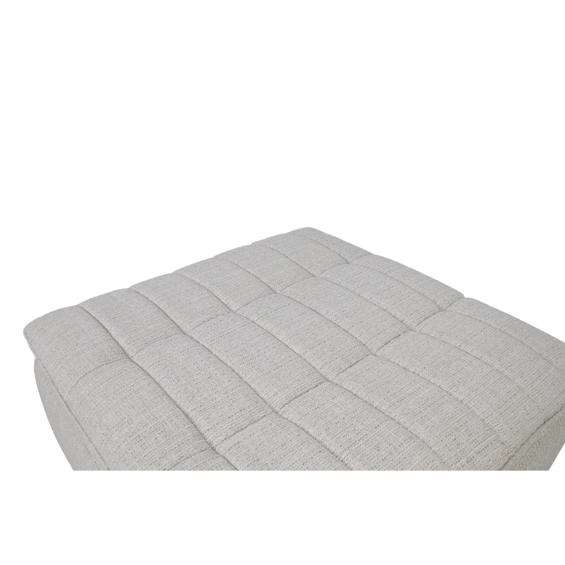 Lino Textured Oat Ottoman - Ornate Home