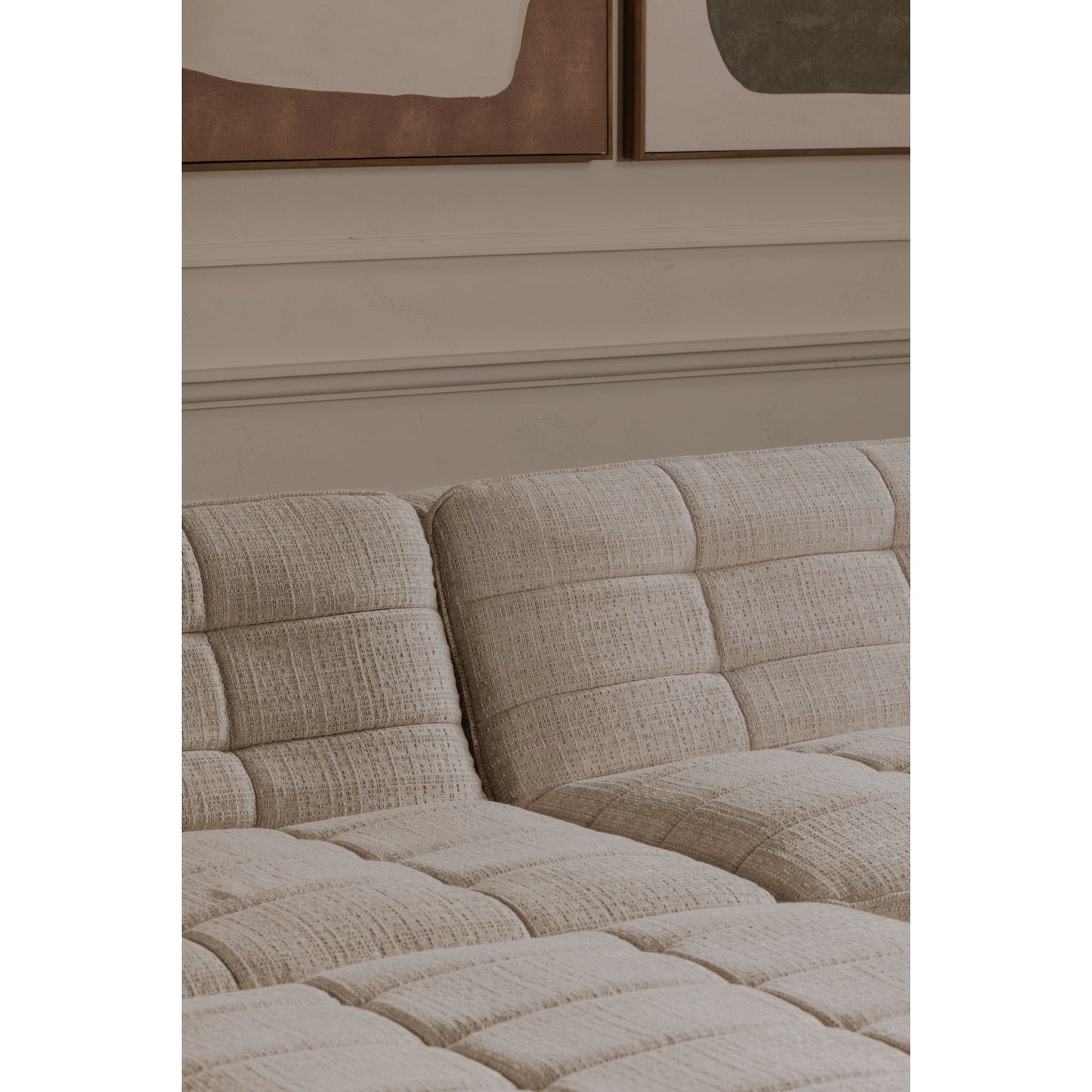 Lino Textured Oat Ottoman - Ornate Home