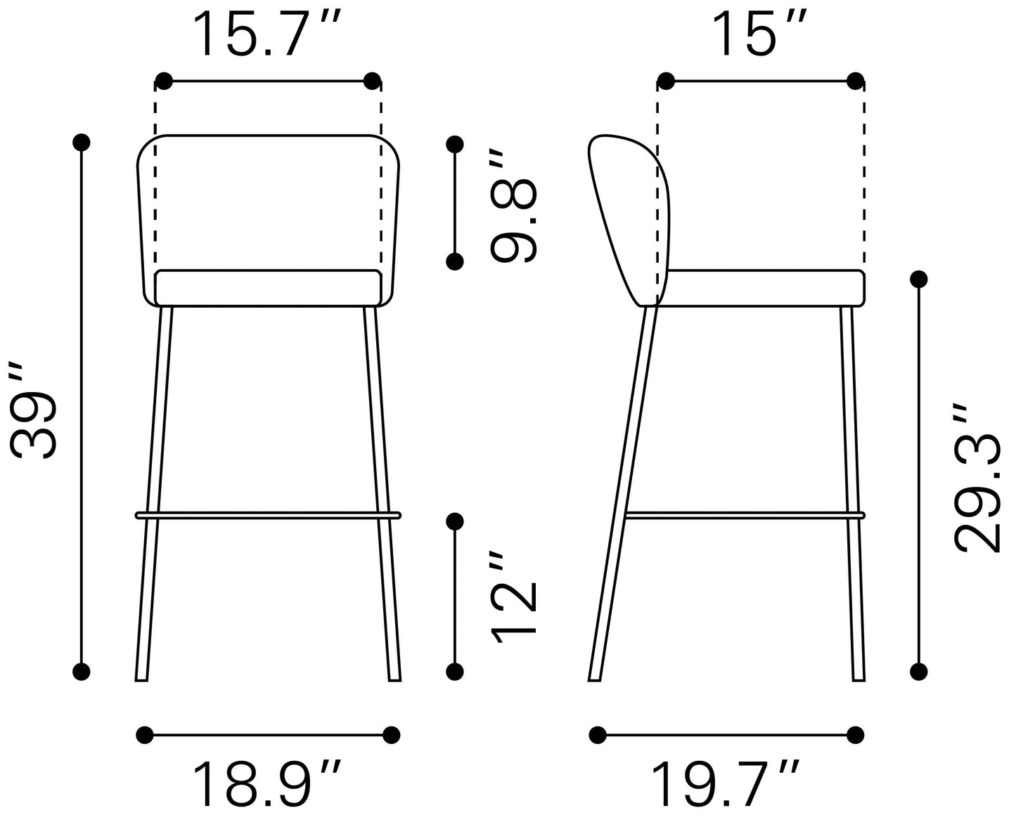 Linz Cream Barstool (Set of 2) - Ornate Home
