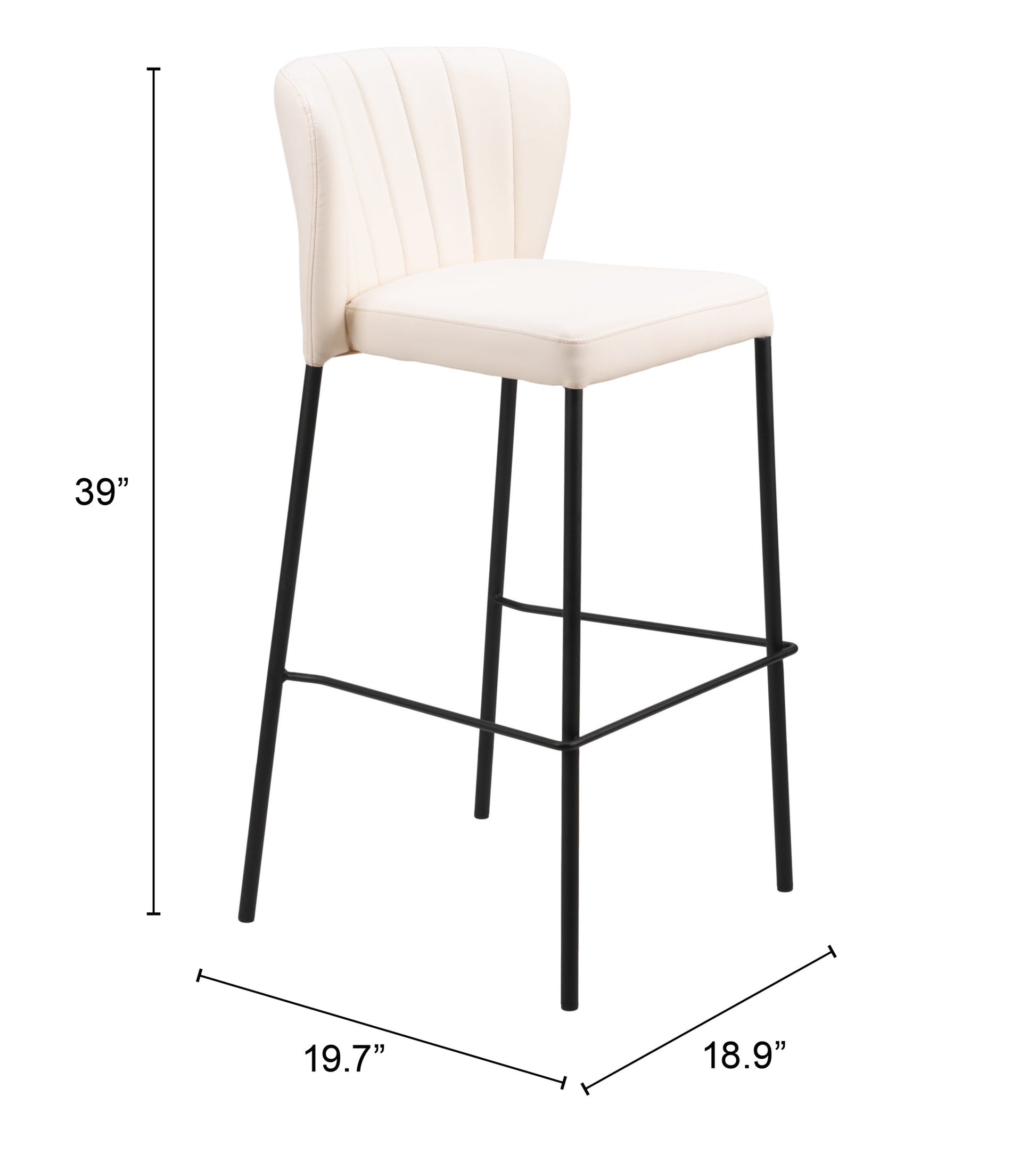 Linz Cream Barstool (Set of 2) - Ornate Home
