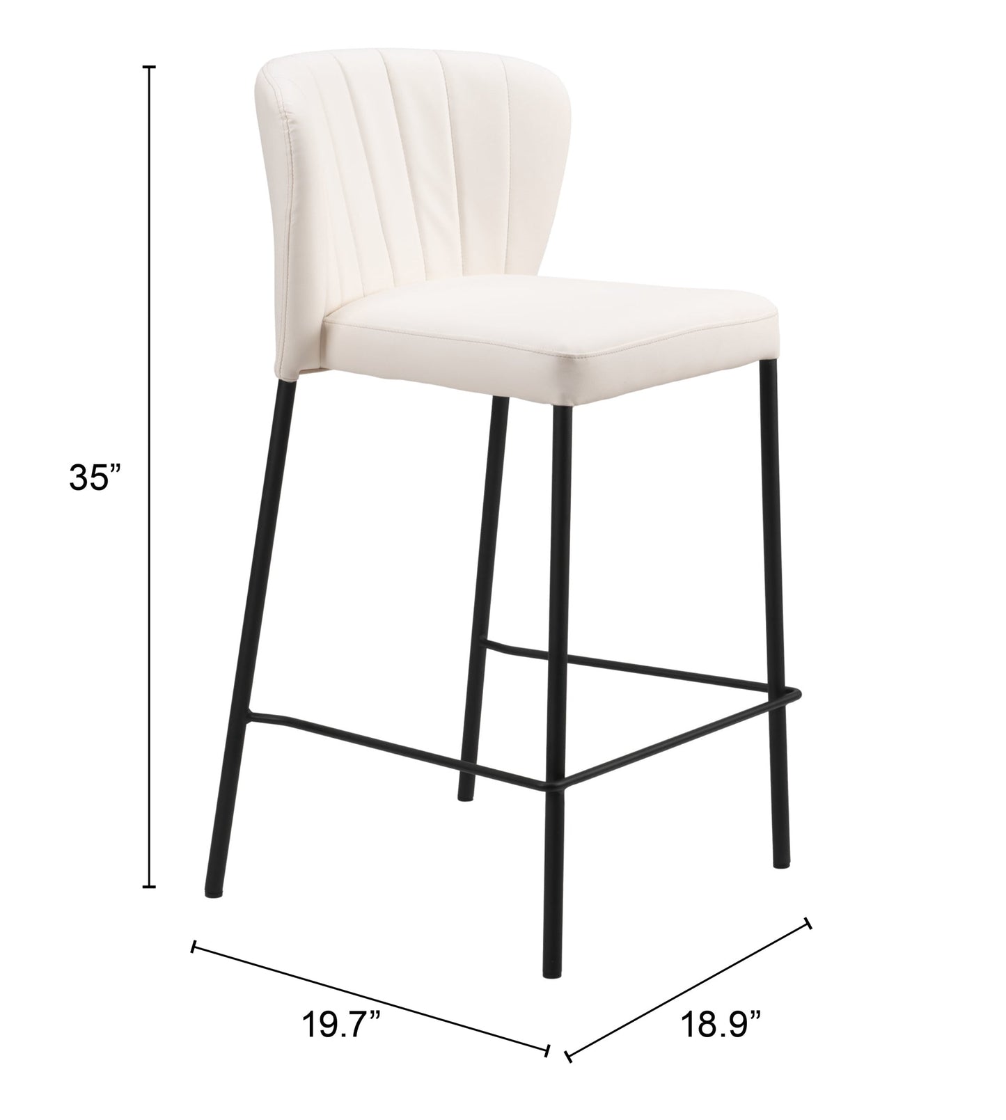 Linz Cream Counter Stool (Set of 2) - Ornate Home