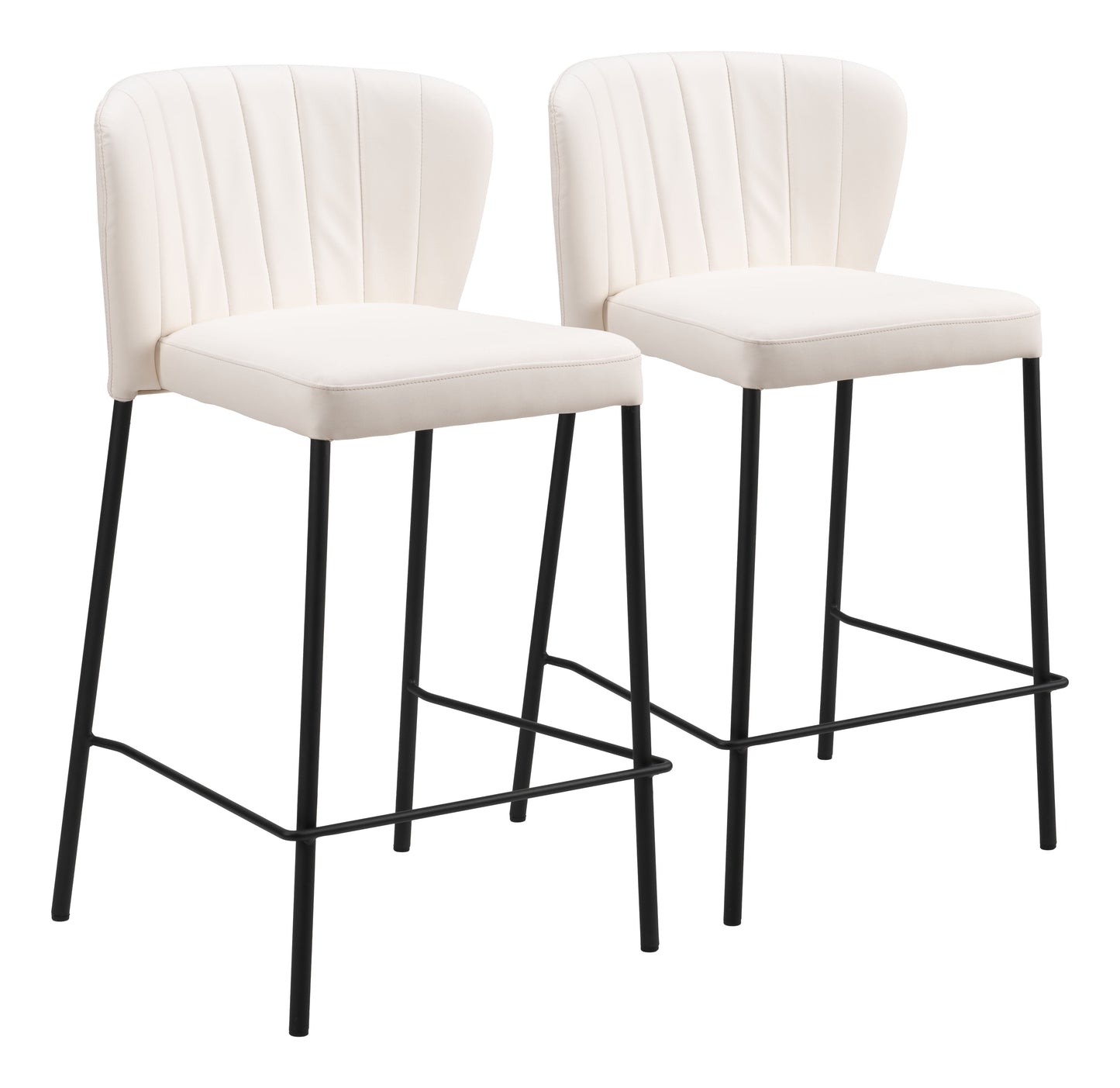 Linz Cream Counter Stool (Set of 2) - Ornate Home