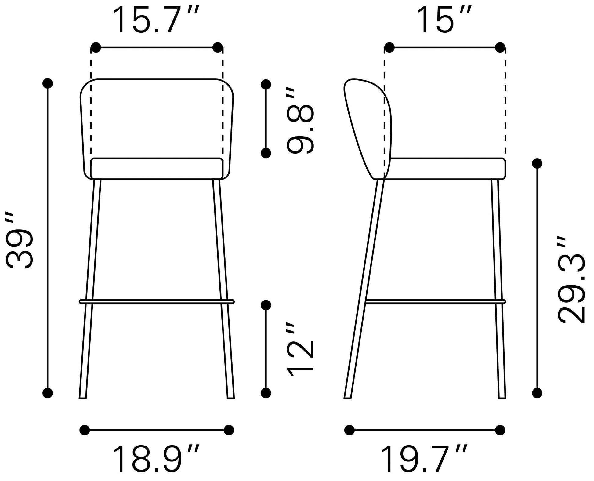 Linz Gray Barstool (Set of 2) - Ornate Home