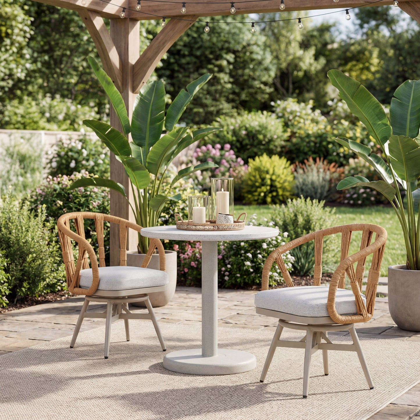 Liora White  Outdoor Bistro Table - Ornate Home