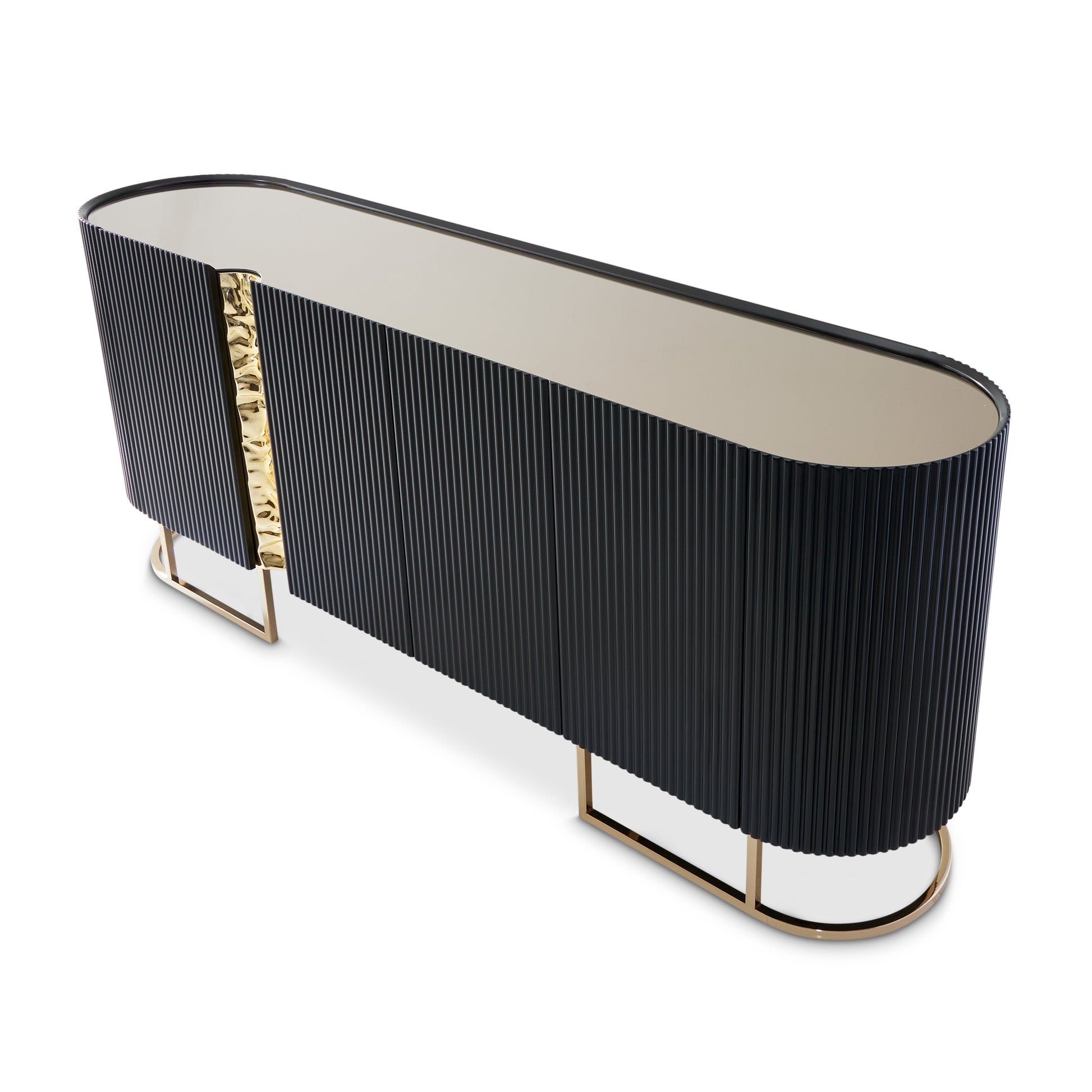 Lisbon Silken Matte Black Console Table - Ornate Home