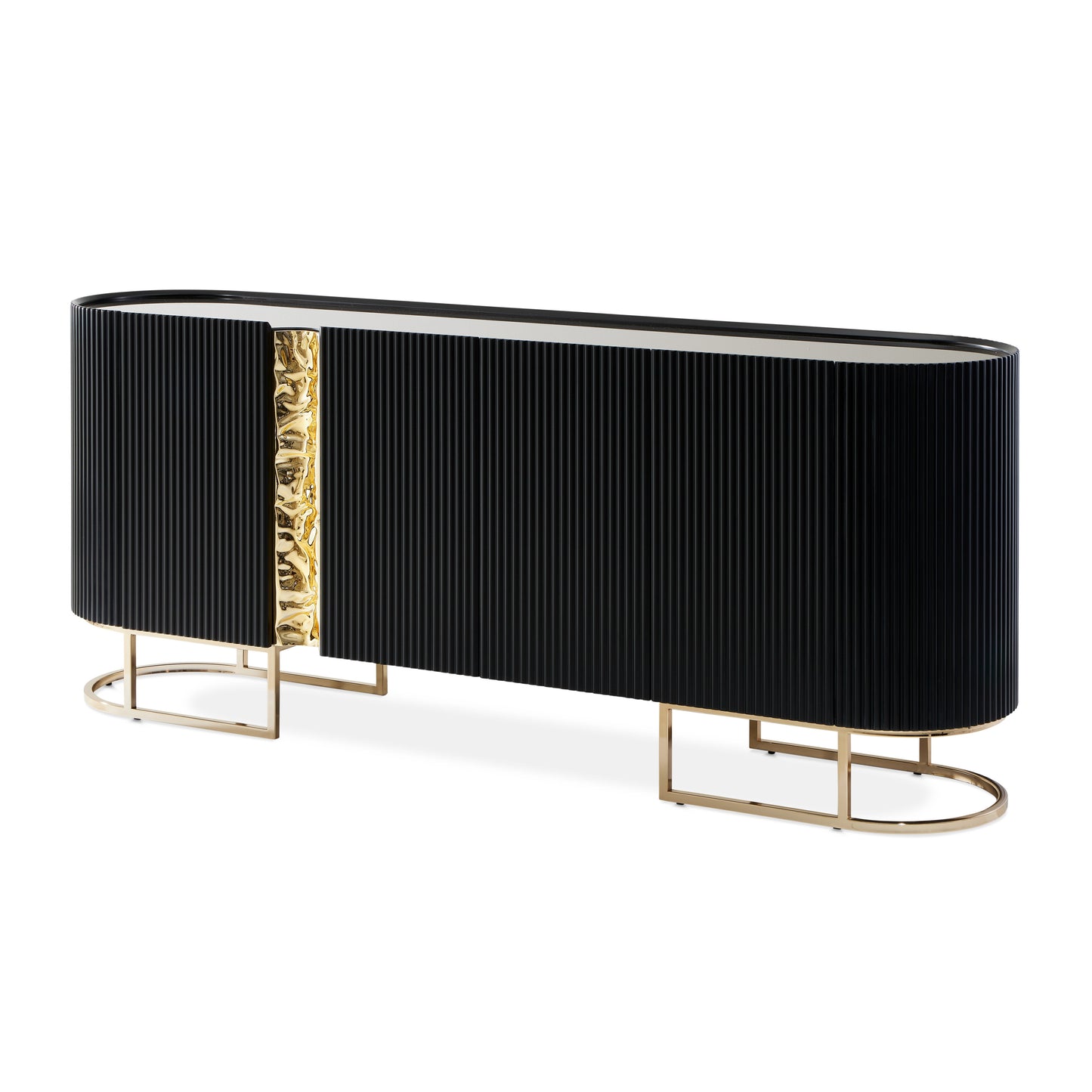 Lisbon Silken Matte Black Console Table - Ornate Home