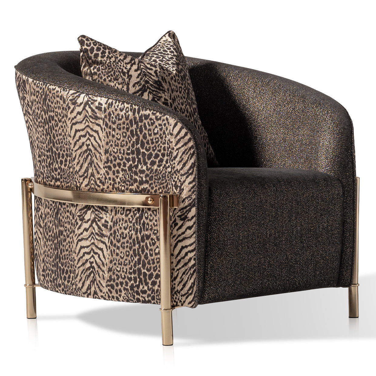 Lisbon Silken Matte Black/Onyx Accent Chair - Ornate Home
