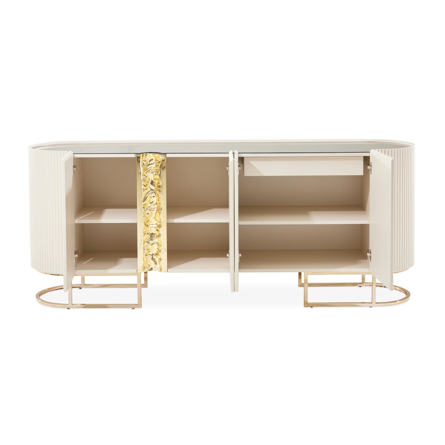 Lisbon Silken Matte Cream Console Table - Ornate Home