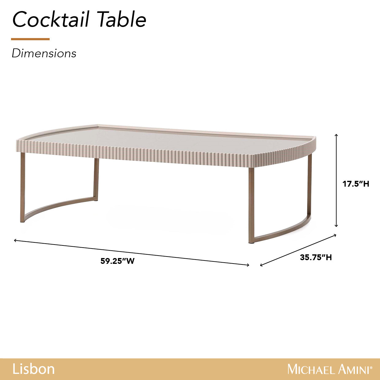 Lisbon Silky Cream Cocktail Table - Ornate Home