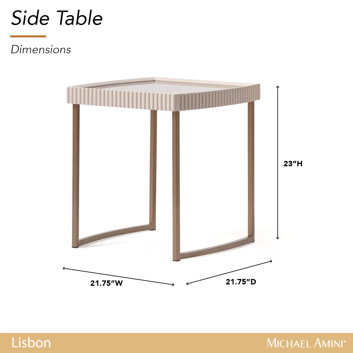 Lisbon Silky Cream Side Table - Ornate Home