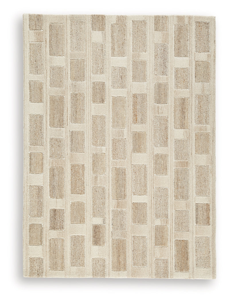 Lisgrove Tan/Brown/White Medium Rug- Viva Furn