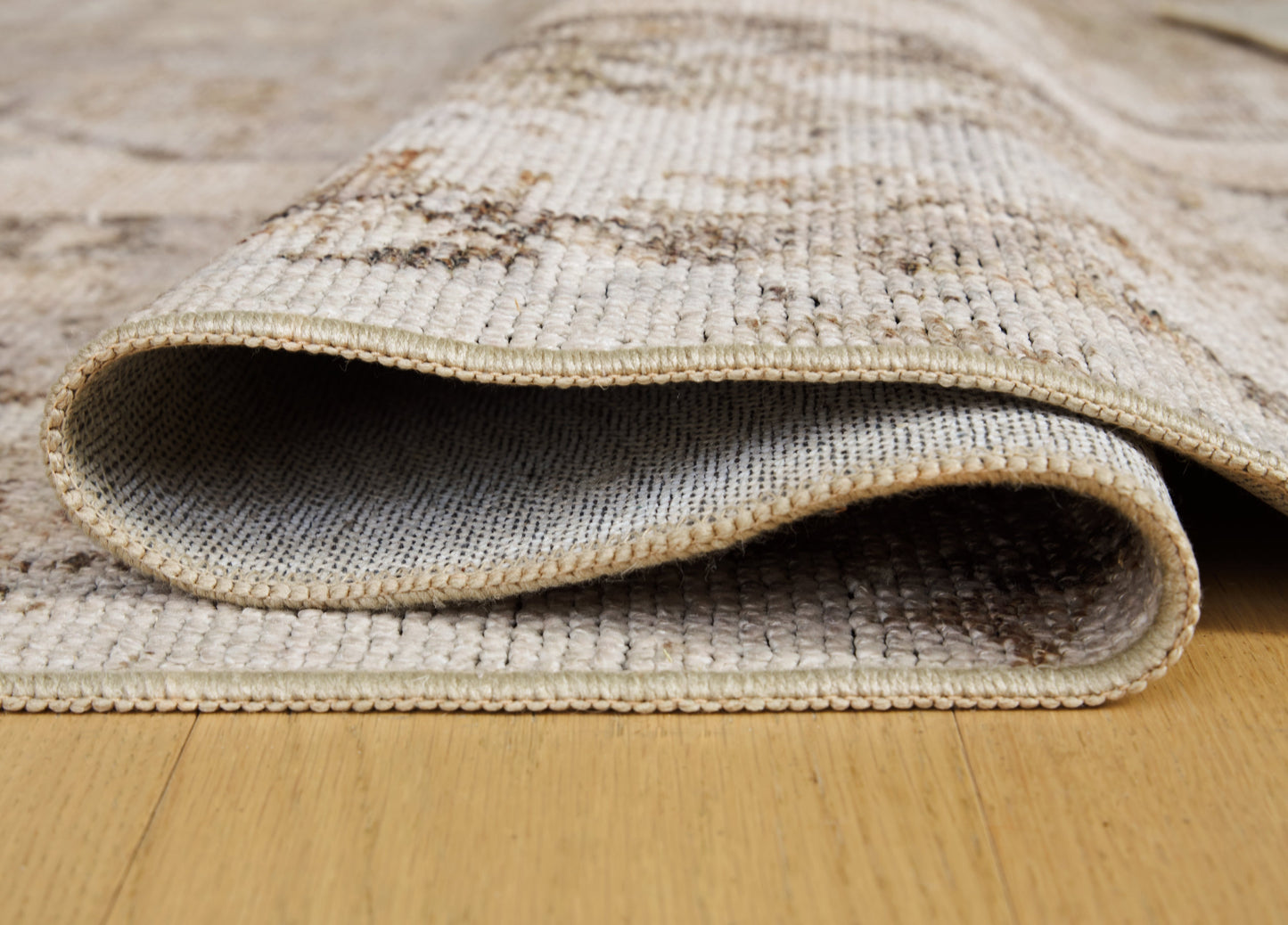 Livdon Brown/Beige/Gray Washable Large Rug- Viva Furn