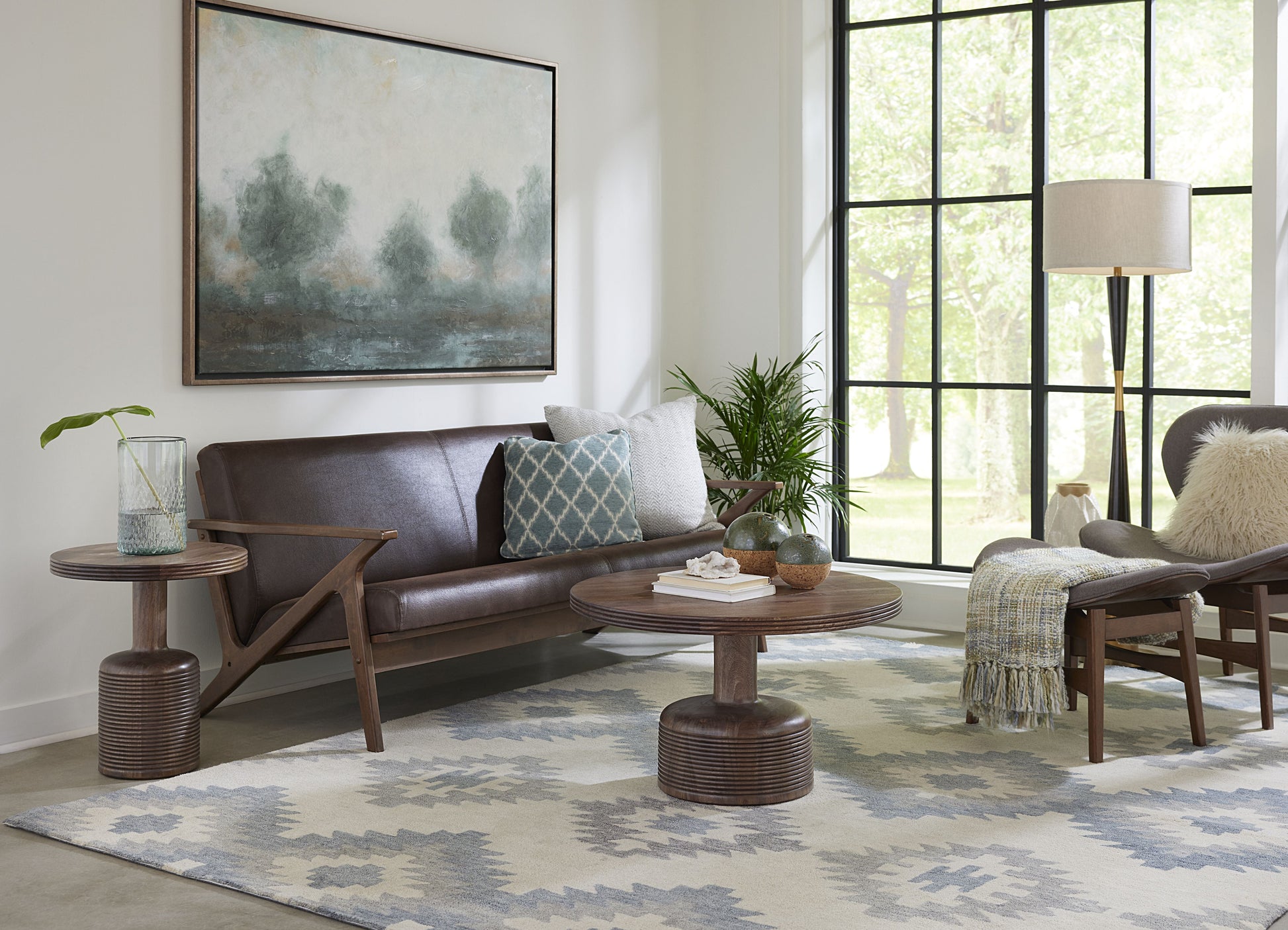 Liyana Solid Wood Round Coffee Table in Natural Tan - Ornate Home