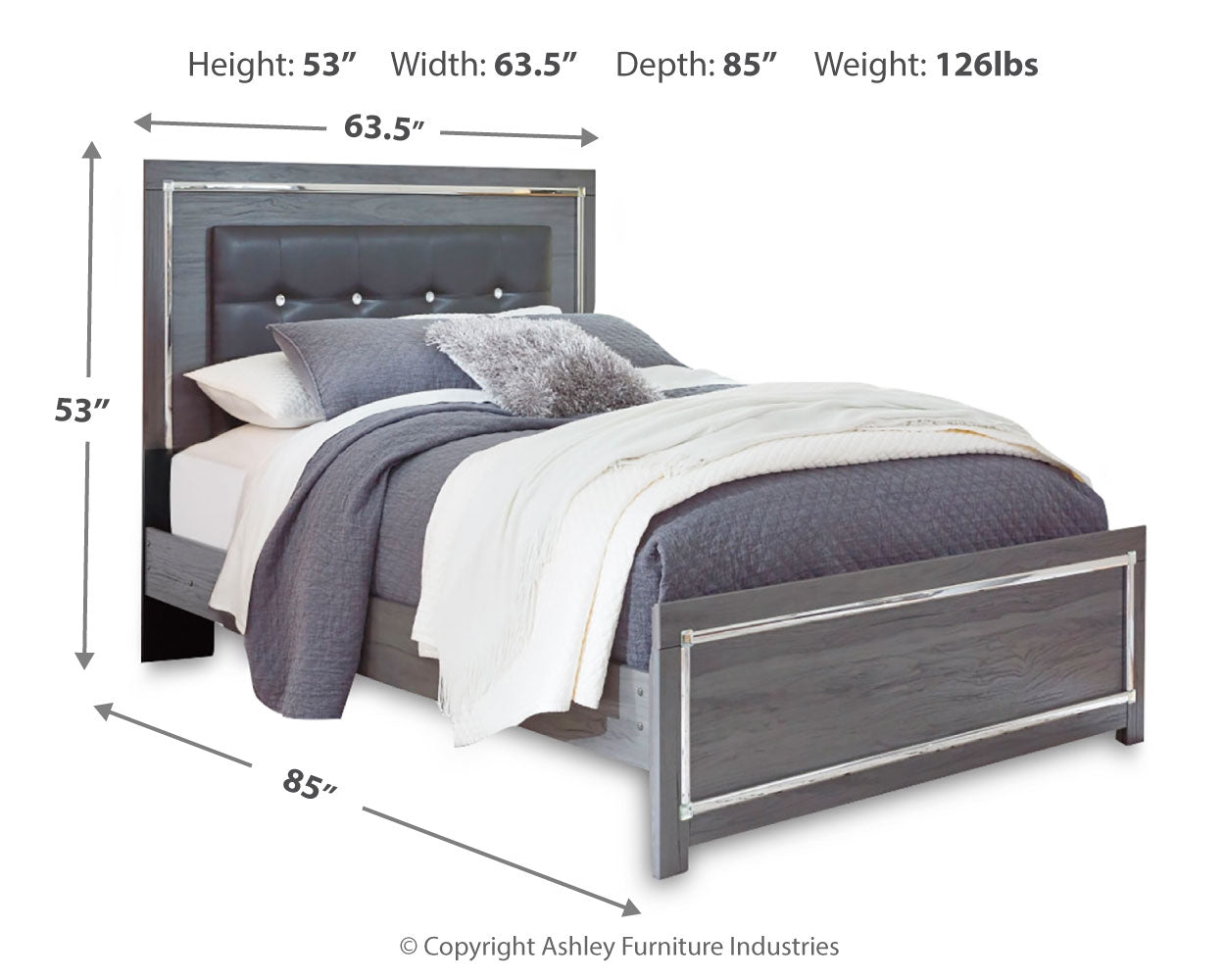 Lodanna Gray Queen Panel Bedroom Set with Nightstand- Viva Furn