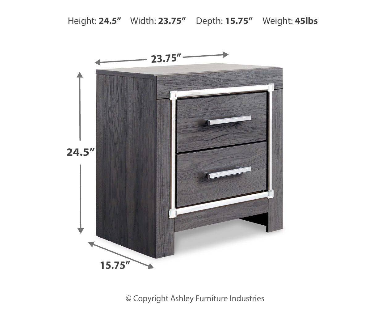 Lodanna Gray Queen Panel Bedroom Set with Nightstand- Viva Furn