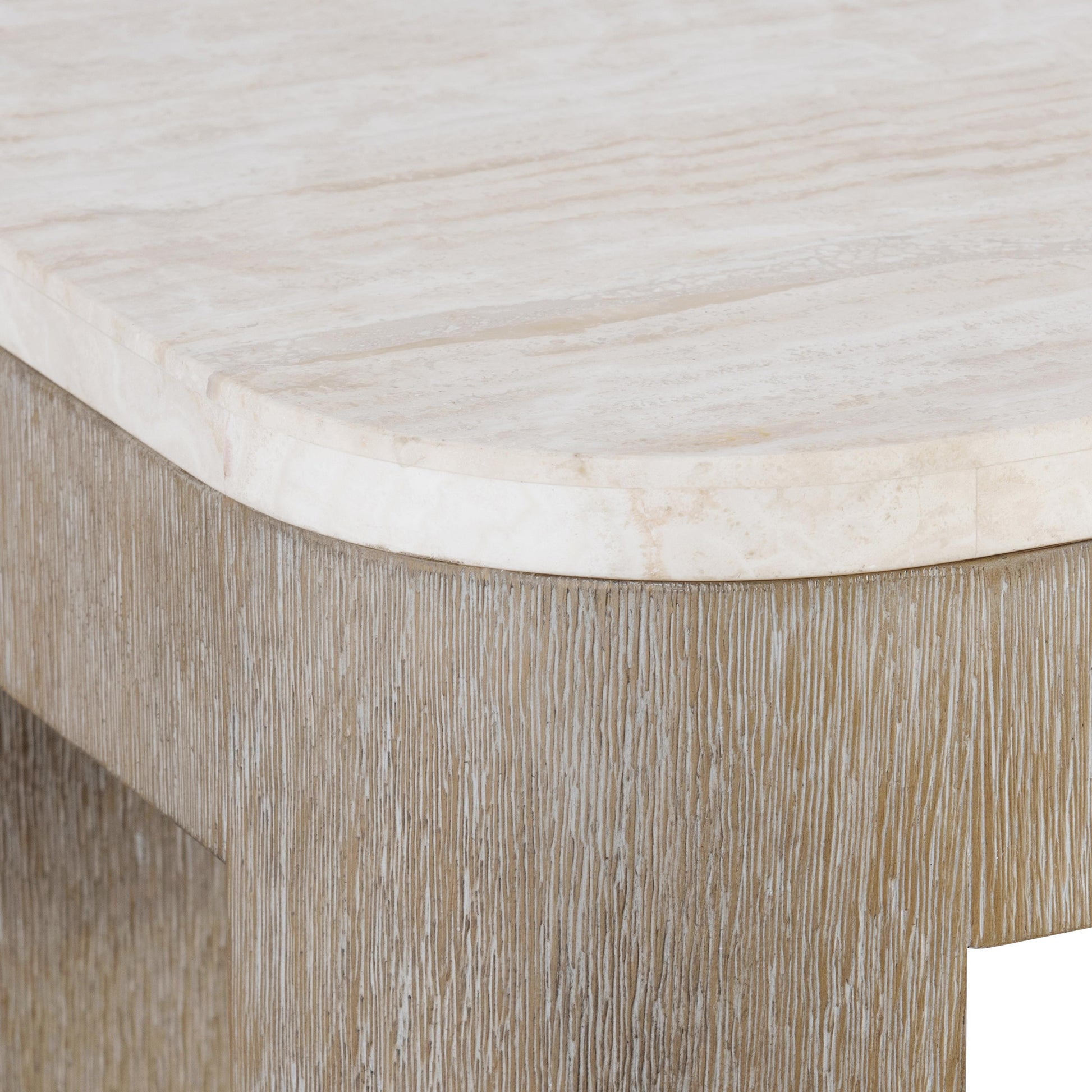 Loggia Travertine/Aria Console Table (Oak Base) - Ornate Home