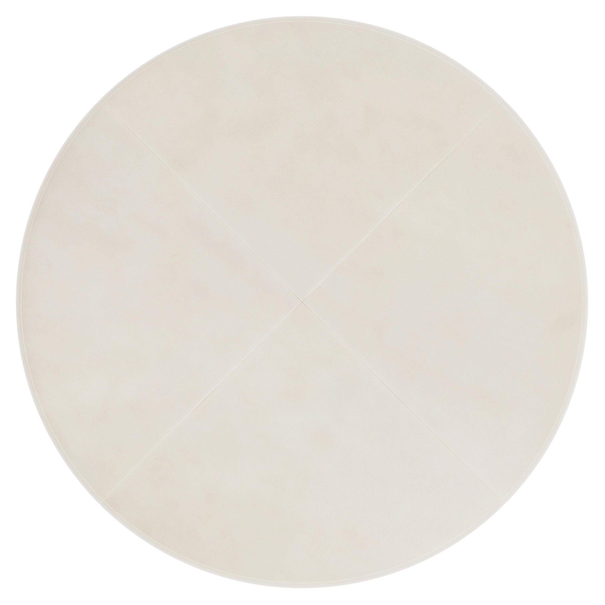 Lolo White/Cream Leather Ottoman (40" W) - Ornate Home